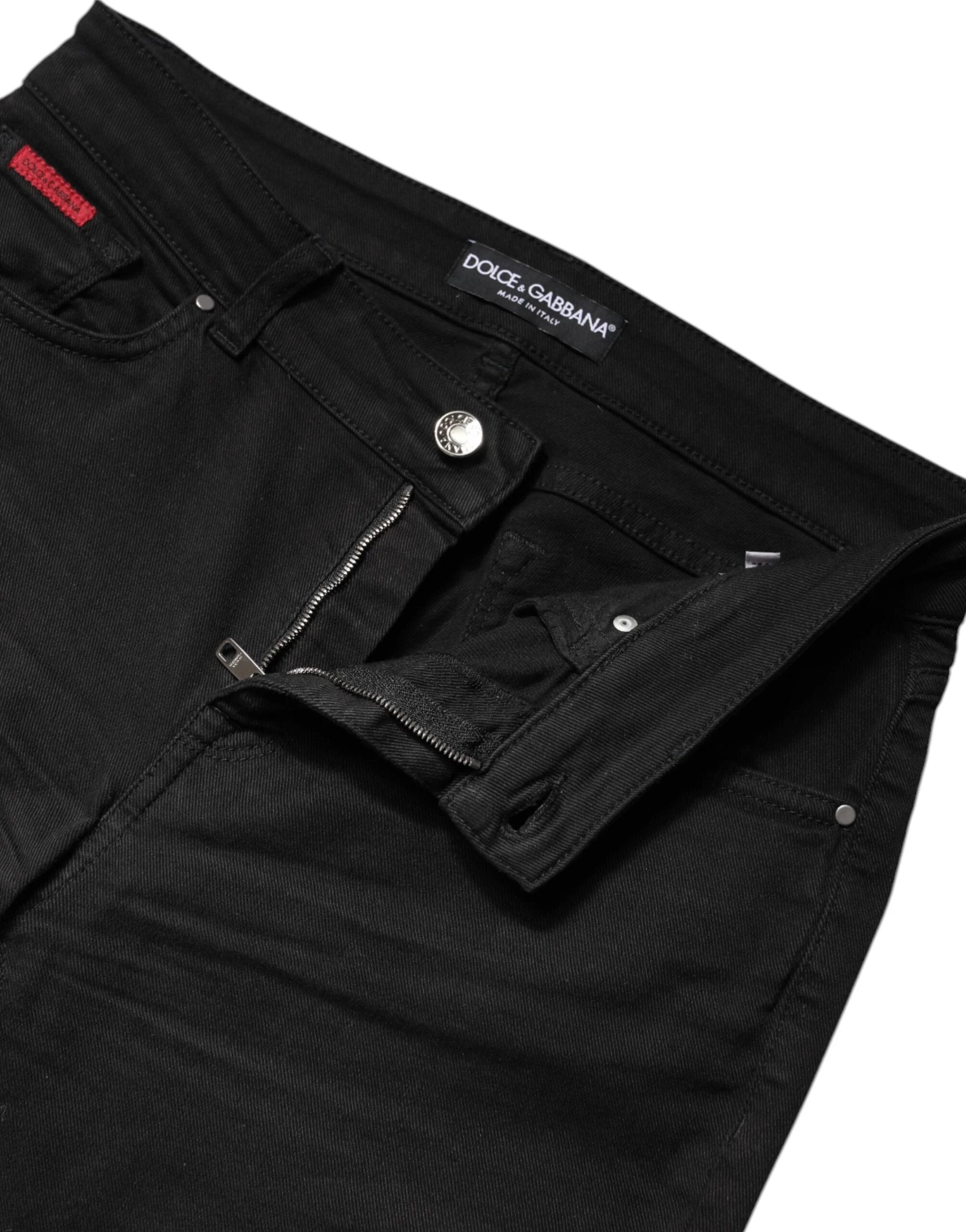 Dolce & Gabbana Black Cotton High Waist Skinny Denim Jeans - IT42|M