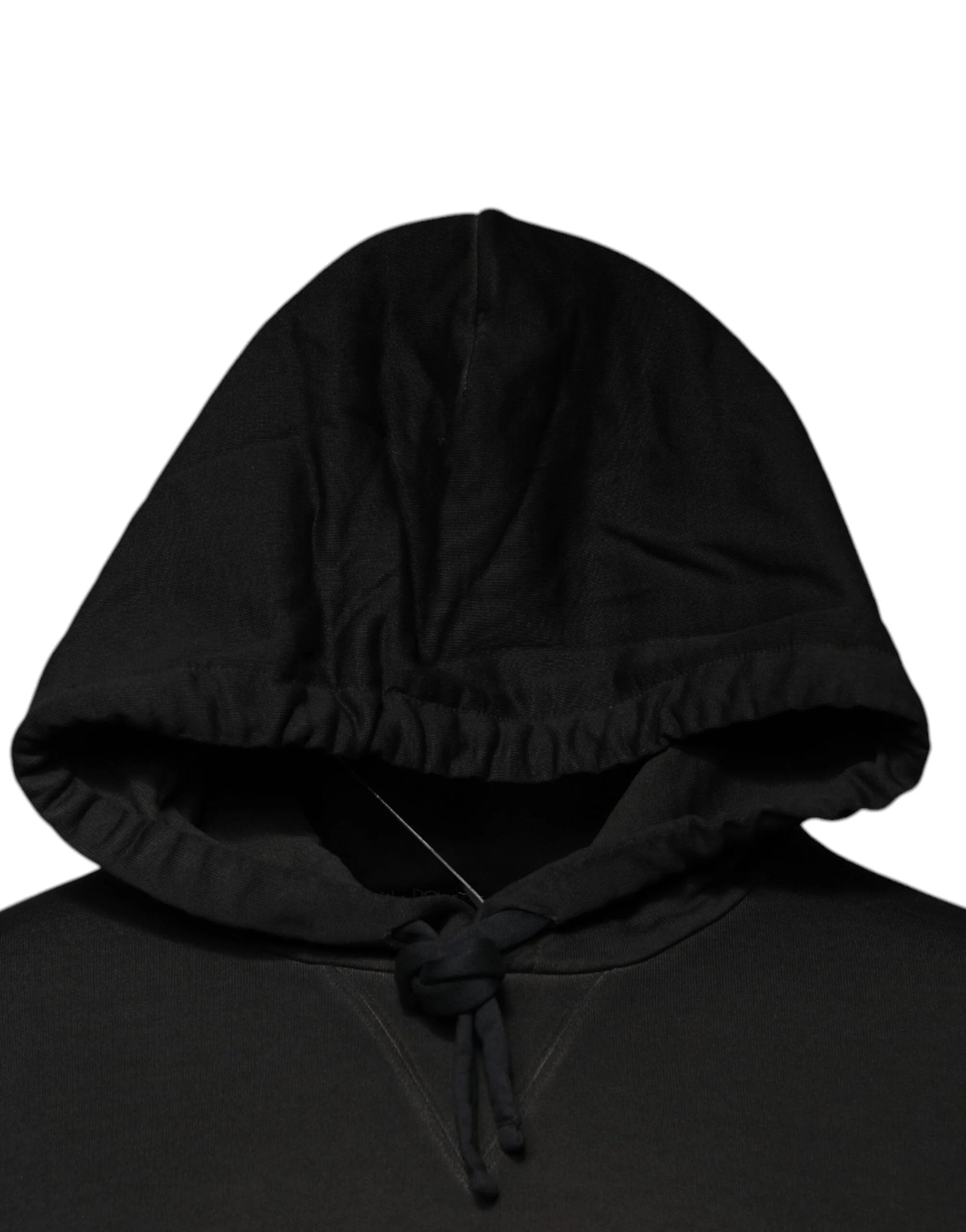 Dolce & Gabbana Black Cotton Hooded DG Shield Pullover Sweater - Hoodies