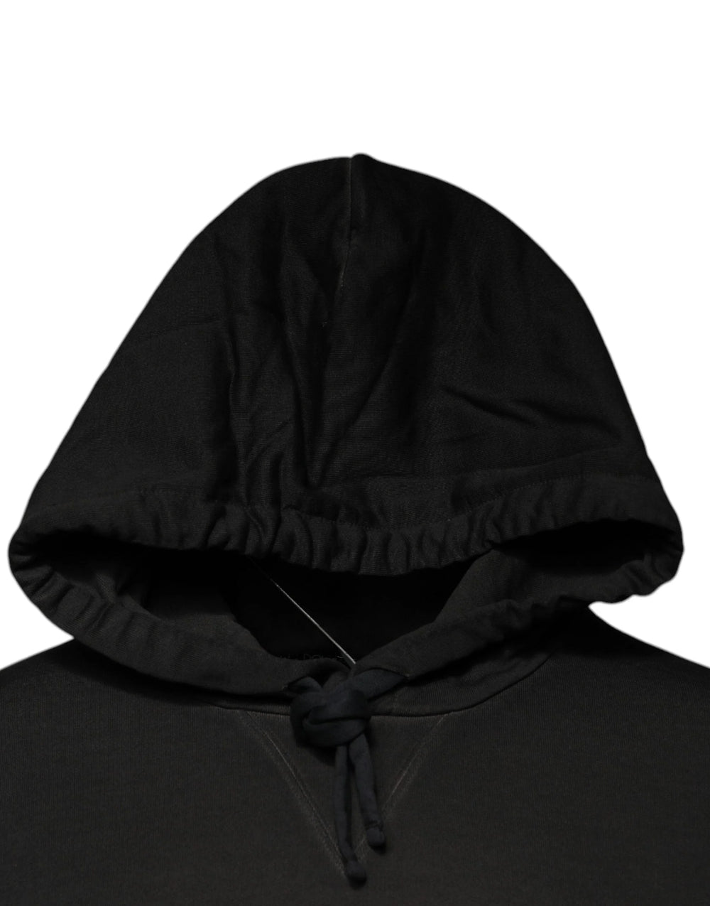 Dolce & Gabbana Black Cotton Hooded DG Shield Pullover Sweater - Hoodies