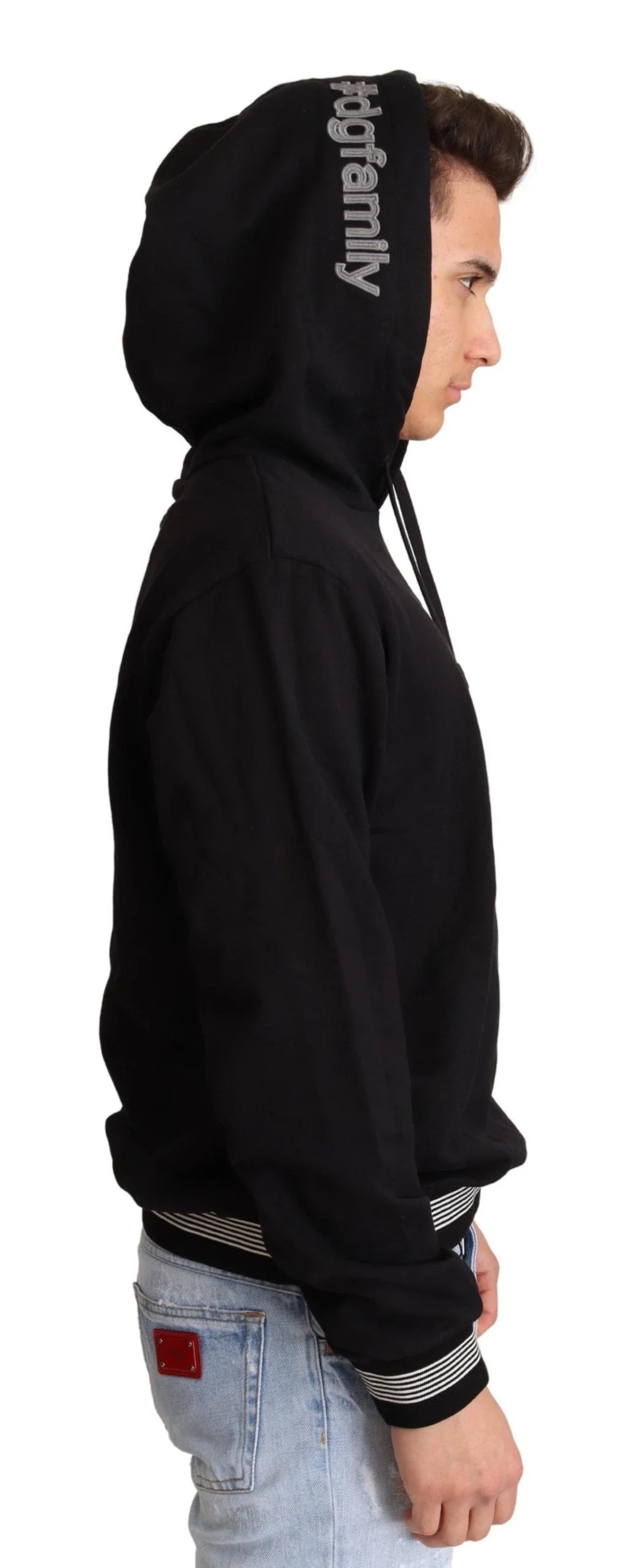 Dolce & Gabbana Black Cotton Hooded #dgfamily Sweater - IT46 | S - Hoodies