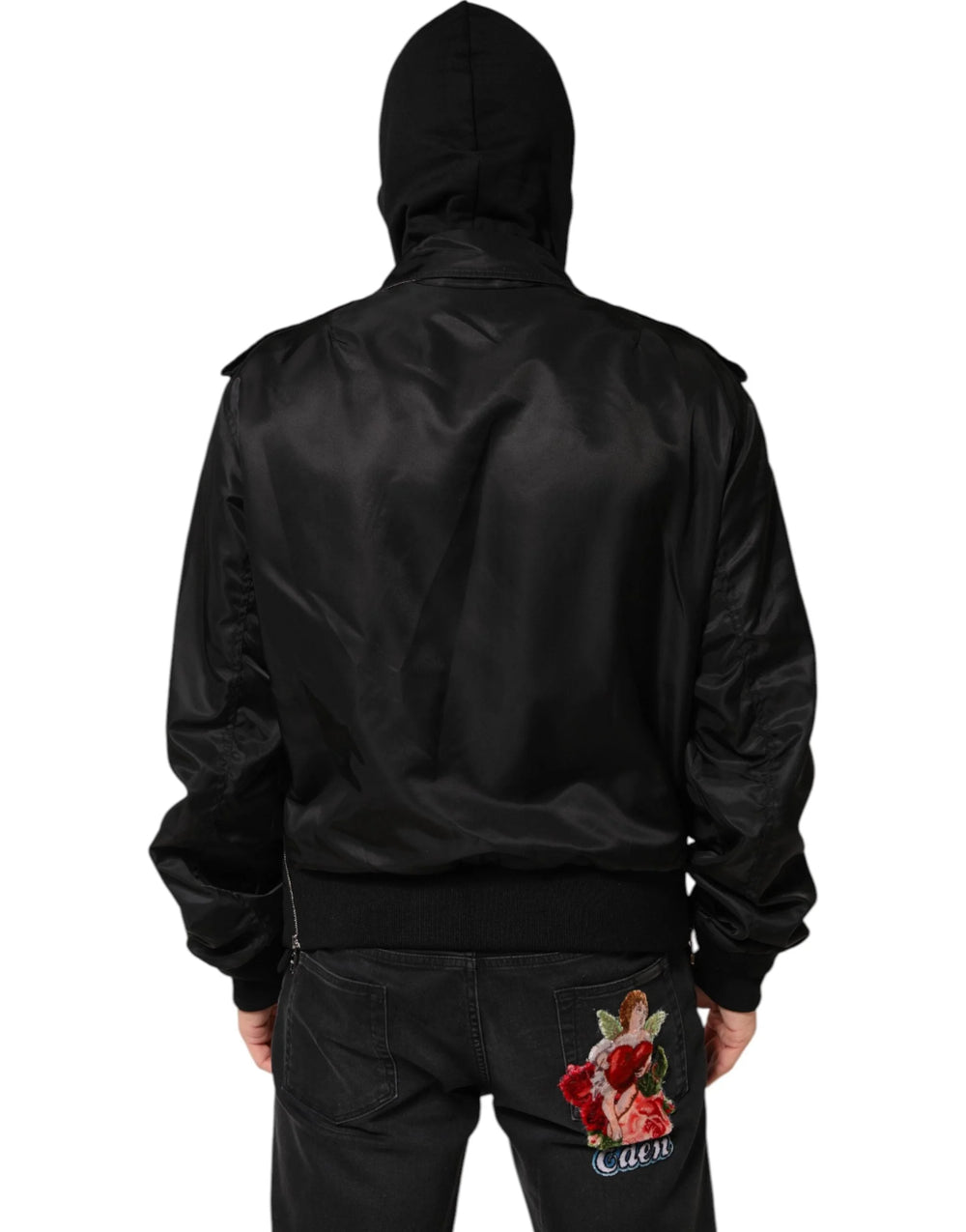 Dolce & Gabbana Black Cotton Hooded Full Zip Bomber Jacket - IT52 | XL - Bomber Jackets