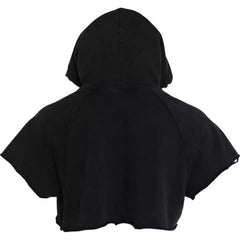 Dolce & Gabbana Black Cotton Hooded Short Sleeves Cropped T-shirt - IT48 | M - Hoodies