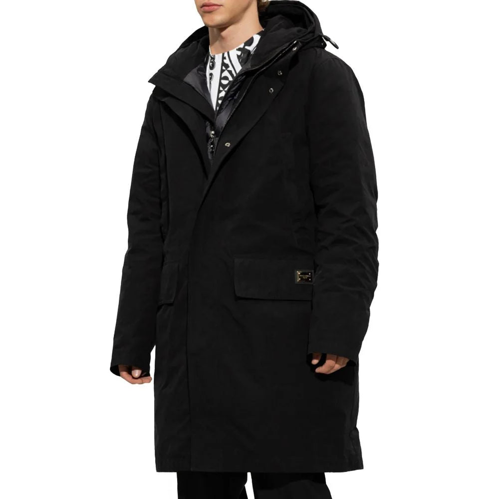 Dolce & Gabbana Black Cotton Jackets & Coat - IT52 | XL - Parkas