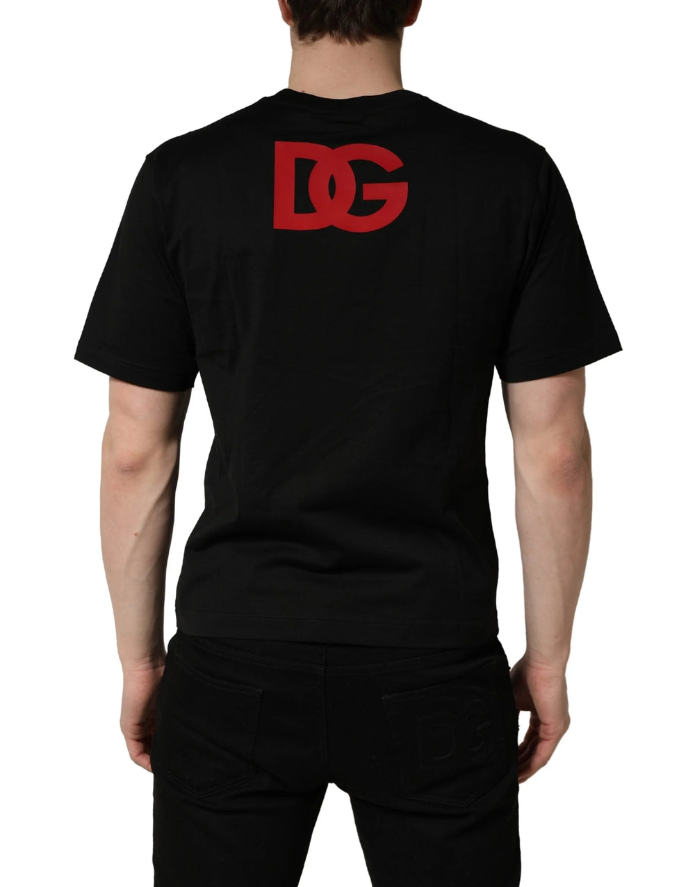 Dolce & Gabbana Black Cotton Jersey Logo Patch Crew Neck T-shirt - IT44 | XS