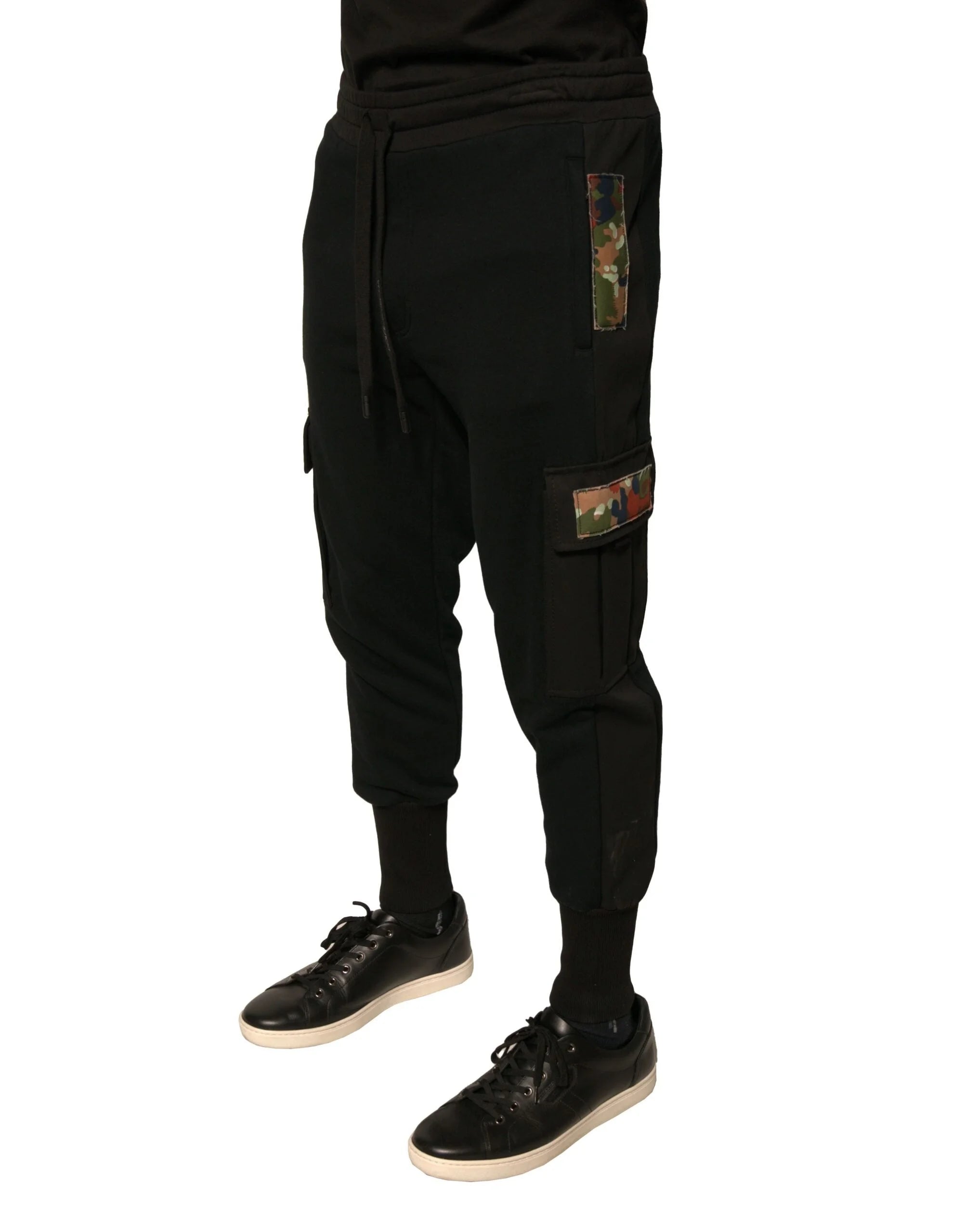 Dolce & Gabbana Black Cotton Jogger Cargo Sweatpants Pants - IT50 | L - Joggers