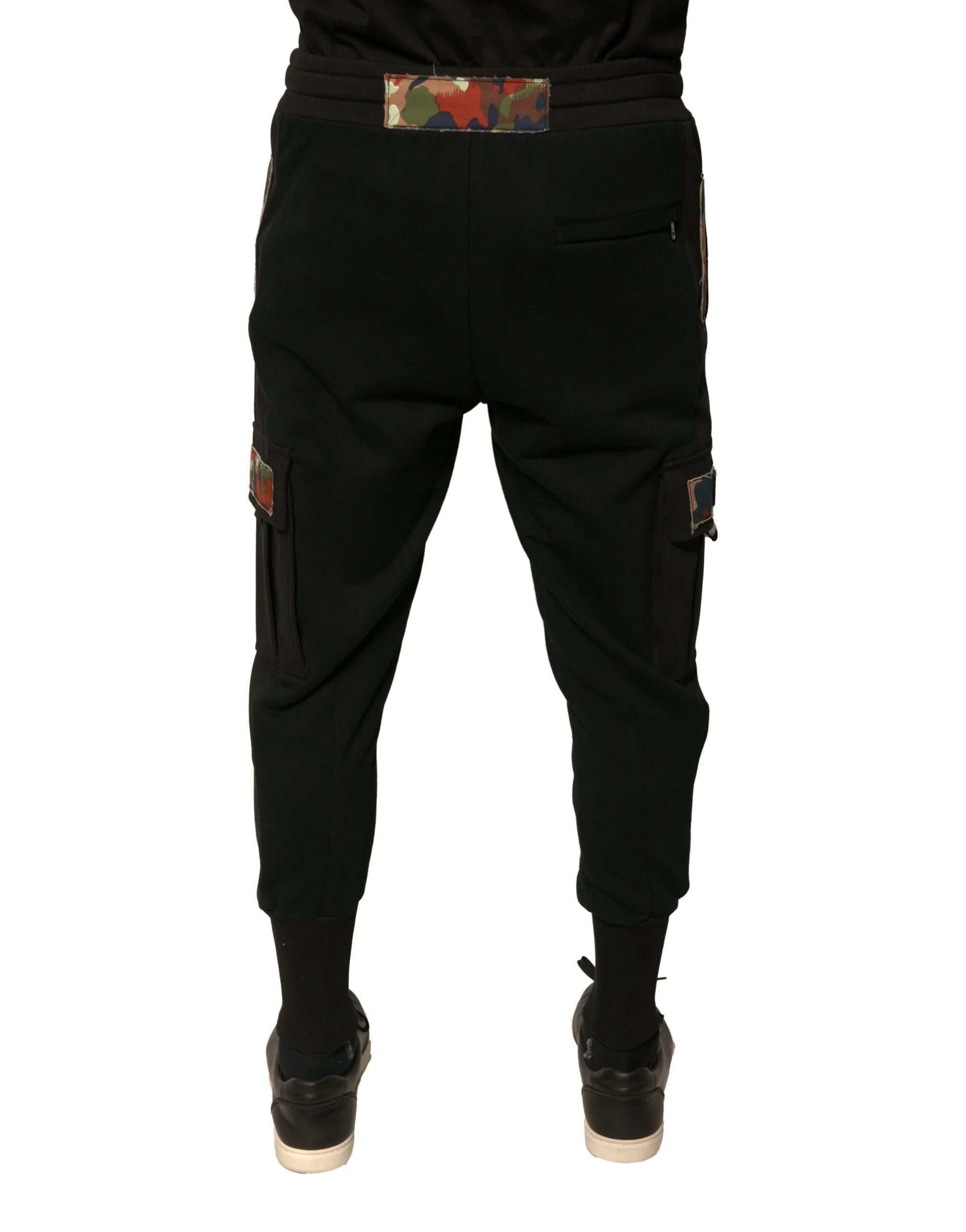 Dolce & Gabbana Black Cotton Jogger Cargo Sweatpants Pants - IT50 | L - Joggers