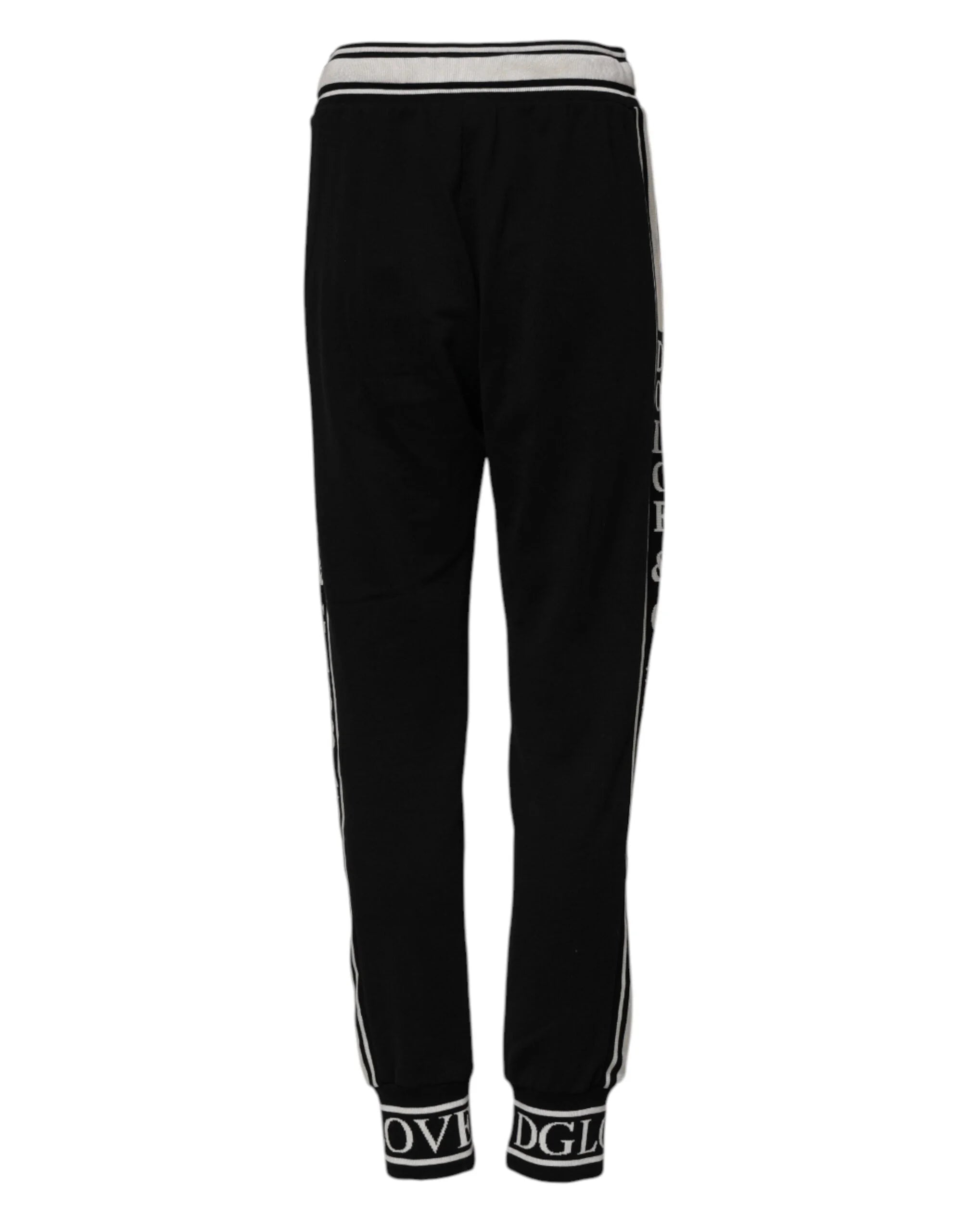 Dolce & Gabbana Black Cotton Jogger Logo Waist Pants - IT38 | XS - Joggers