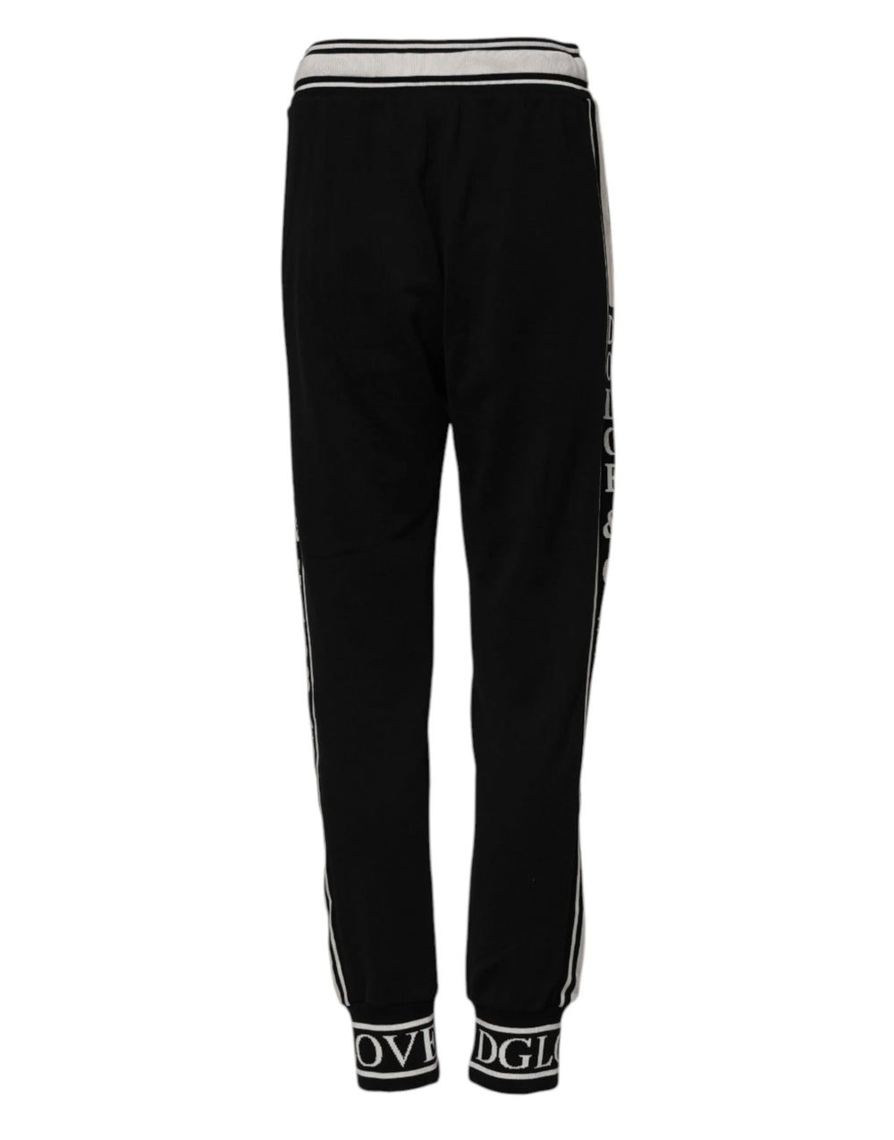 Dolce & Gabbana Black Cotton Jogger Logo Waist Pants - IT38 | XS - Joggers