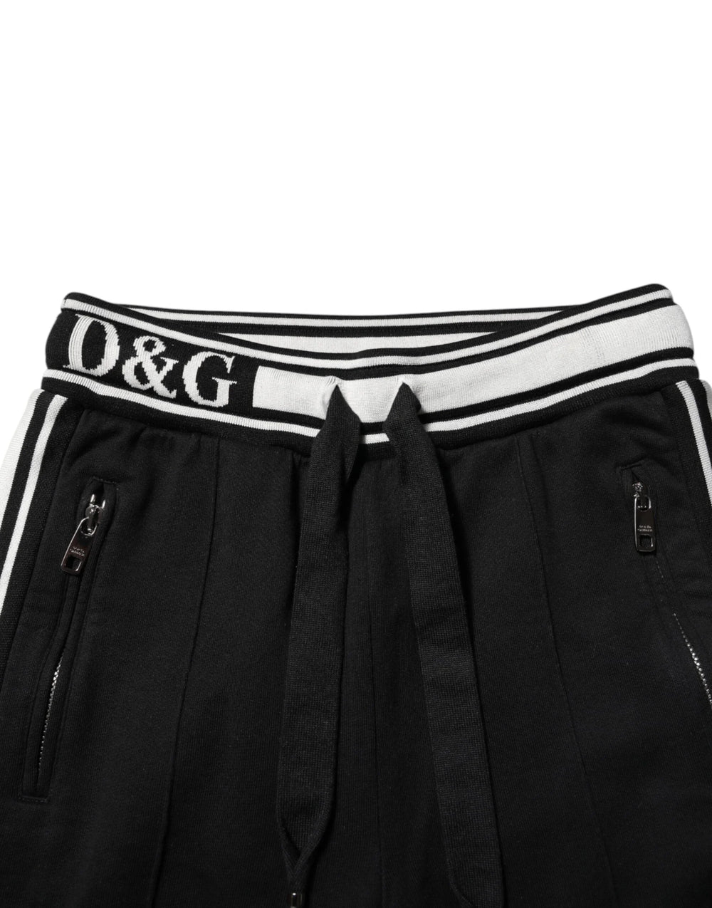 Dolce & Gabbana Black Cotton Jogger Logo Waist Pants - IT38 | XS - Joggers
