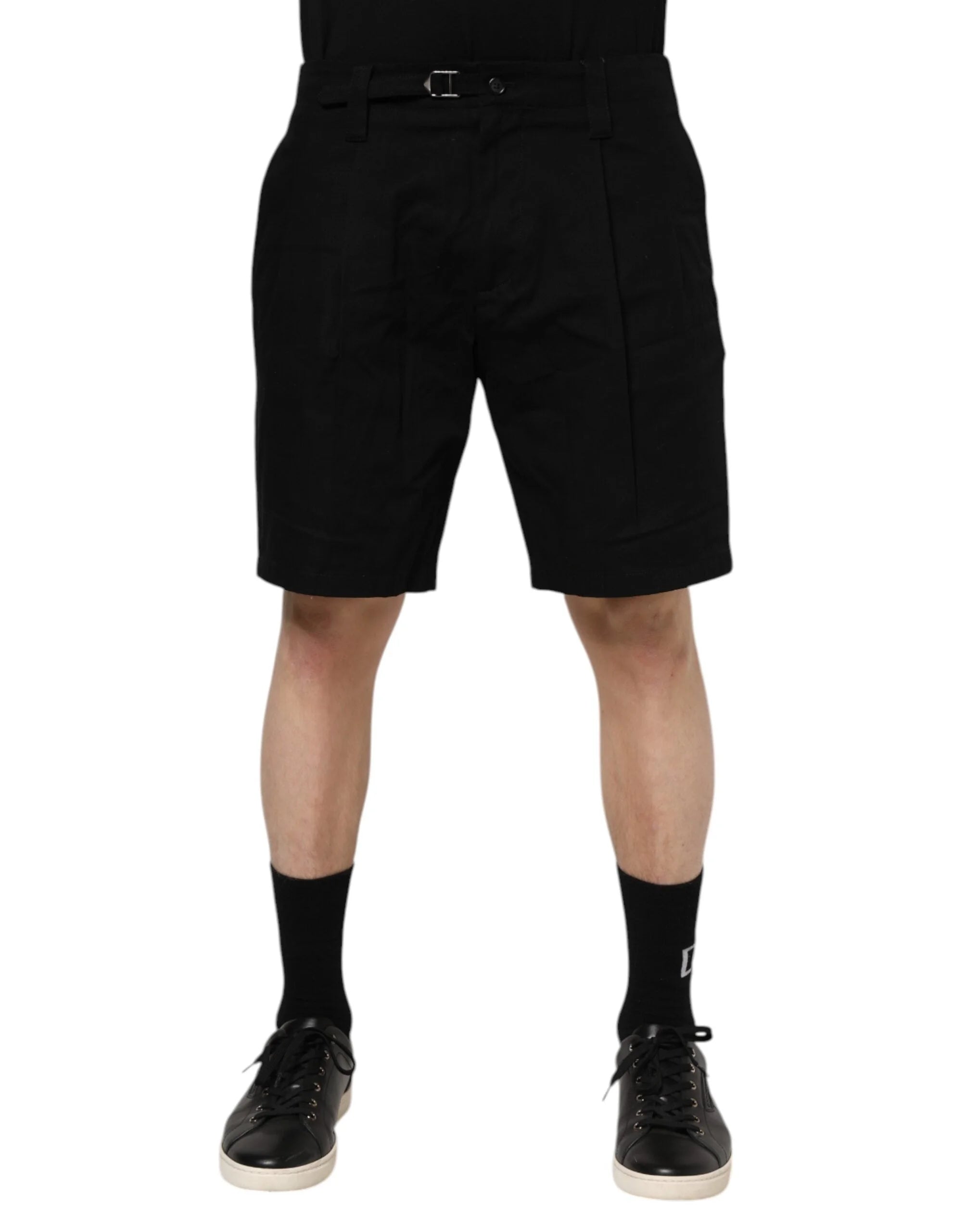 Dolce & Gabbana Black Cotton Knee Length Men Bermuda Shorts - Bermudas