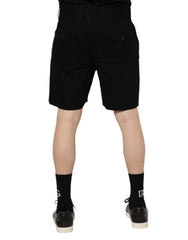 Dolce & Gabbana Black Cotton Knee Length Men Bermuda Shorts - IT48 | M - Bermudas
