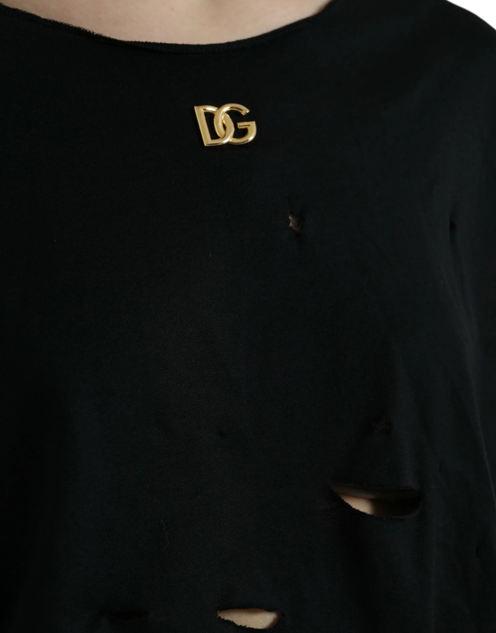 Dolce & Gabbana Black Cotton Lace Up Logo Round Neck Tank Top - IT42|M - Tank Tops