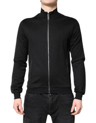 Dolce & Gabbana Black Cotton Logo Full Zip Men Bomber Jacket - IT44 | XS - Bomber Jackets