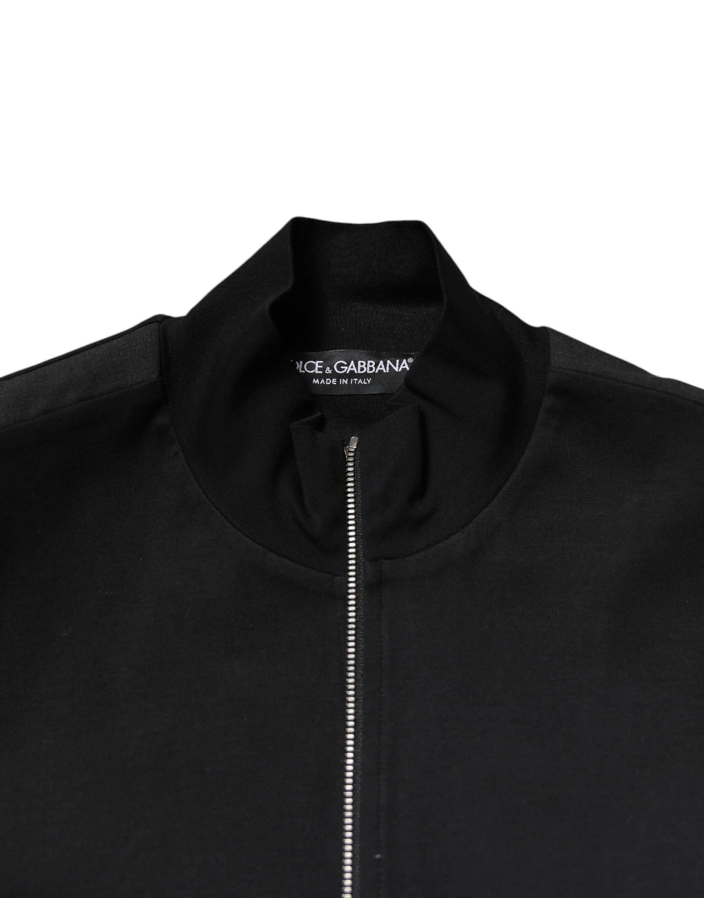 Dolce & Gabbana Black Cotton Logo Full Zip Men Bomber Jacket - IT44 | XS - Bomber Jackets
