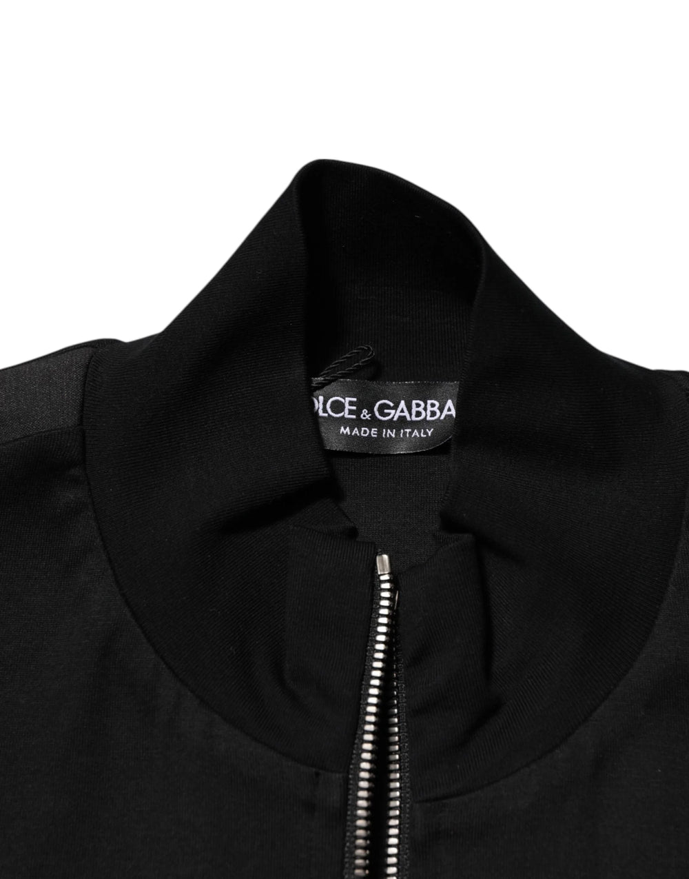 Dolce & Gabbana Black Cotton Logo Full Zip Men Bomber Jacket - Bomber Jackets