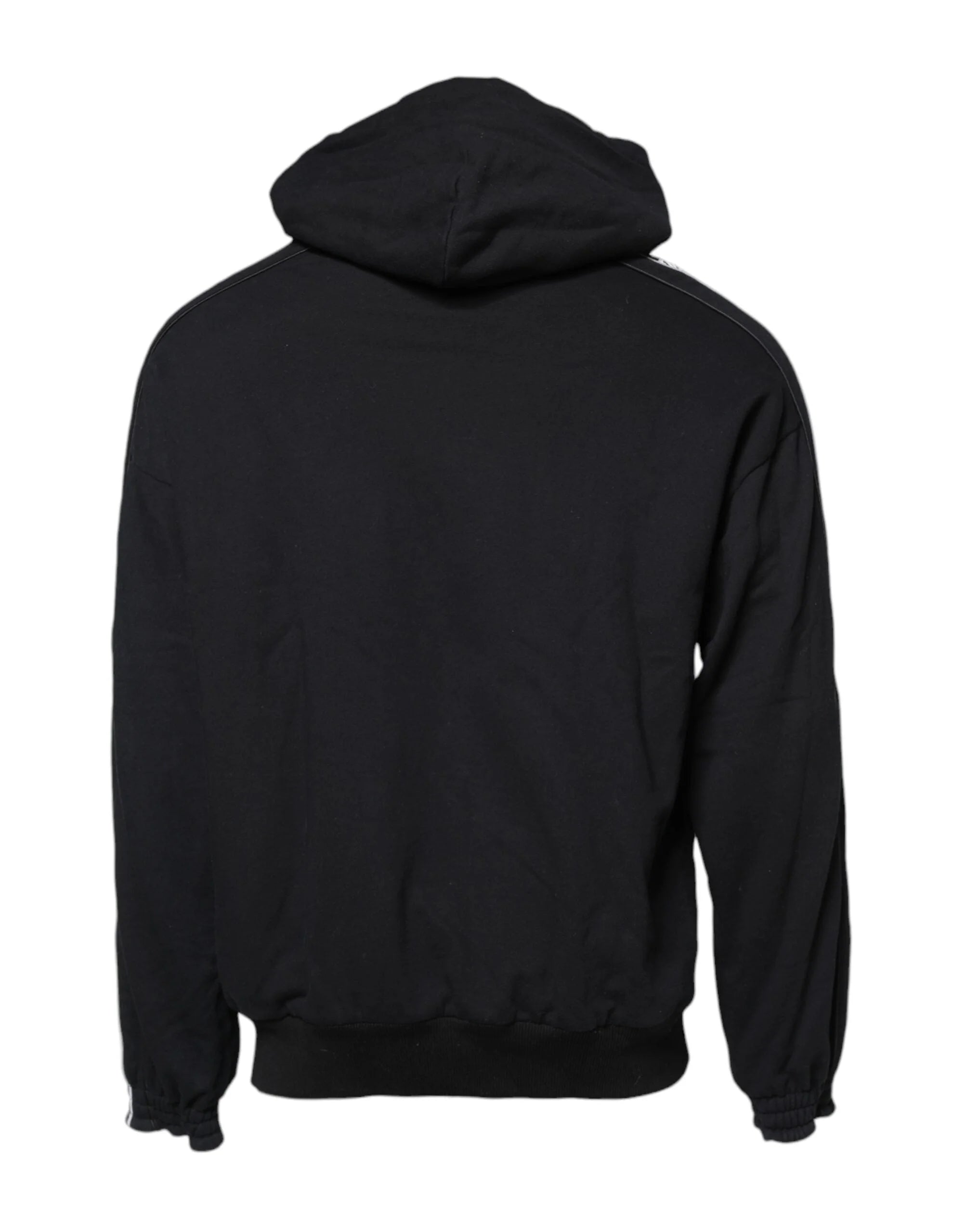 Dolce & Gabbana Black Cotton Logo Hooded Sweatshirt Sweater - IT50 | L - Hoodies