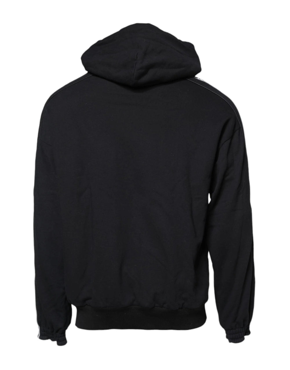 Dolce & Gabbana Black Cotton Logo Hooded Sweatshirt Sweater - IT50 | L - Hoodies