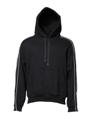 Dolce & Gabbana Black Cotton Logo Hooded Sweatshirt Sweater - IT50 | L - Hoodies