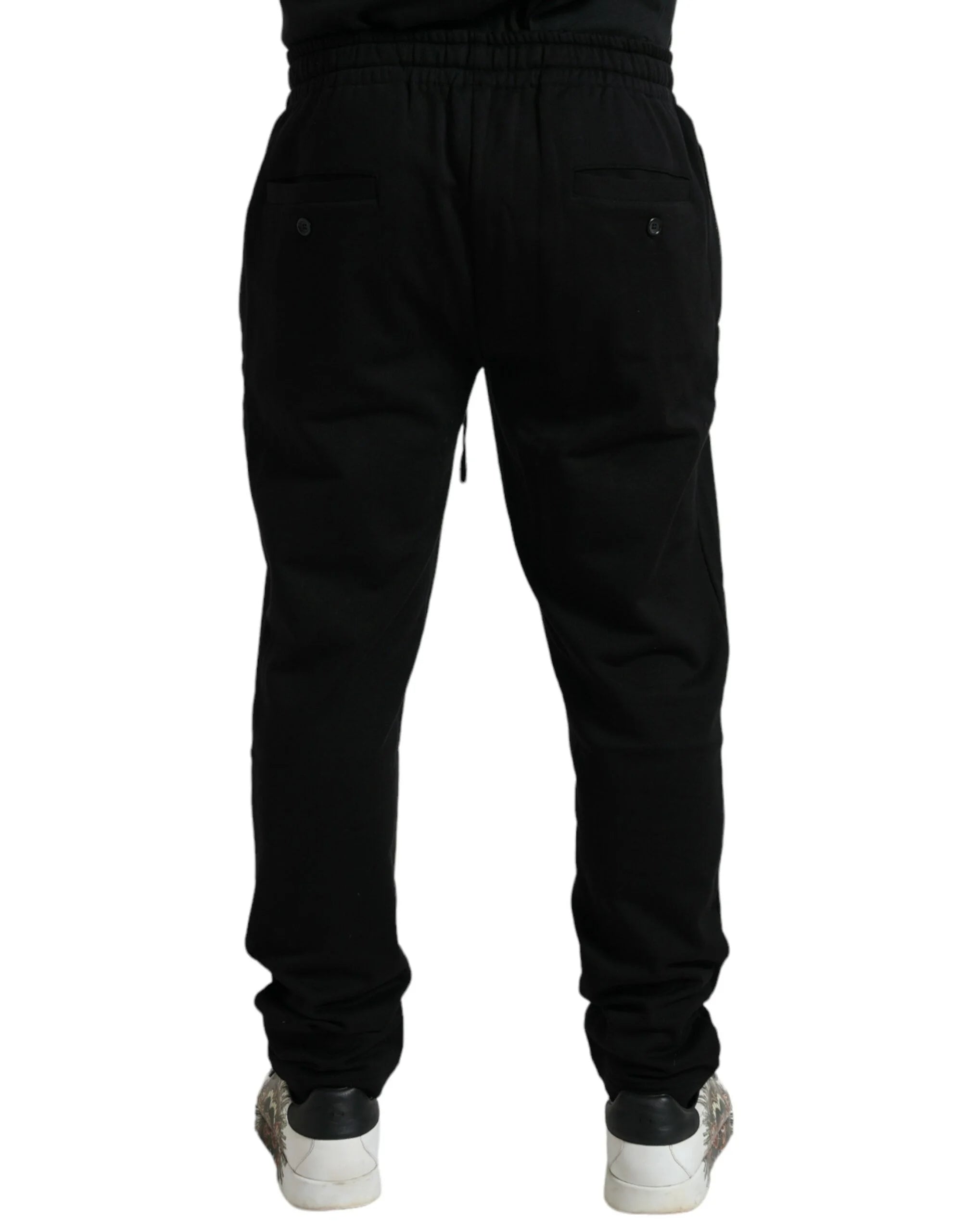 Dolce & Gabbana Black Cotton Logo Jogger Men Sweatpants Pants - IT54 | XL - Joggers