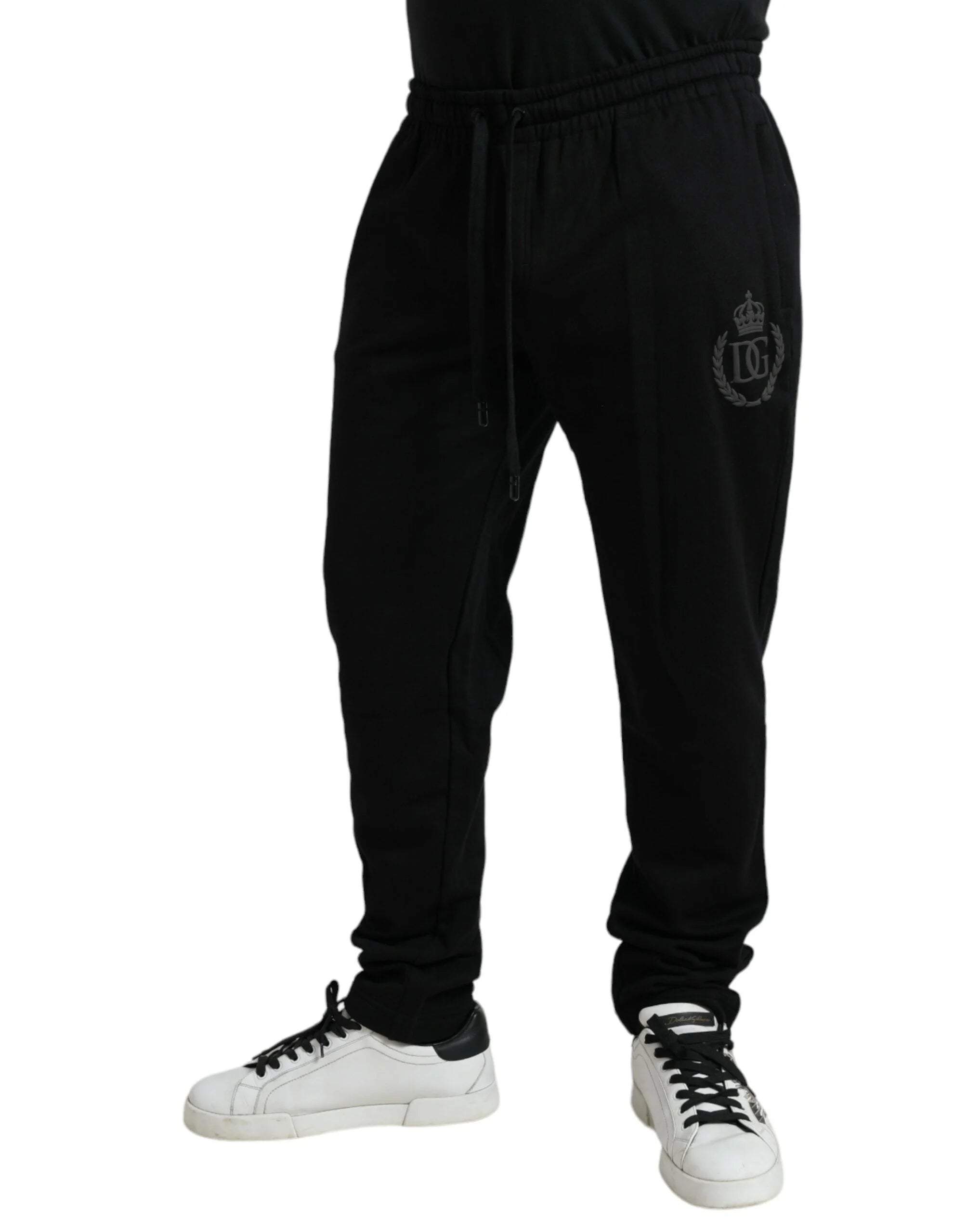 Dolce & Gabbana Black Cotton Logo Jogger Men Sweatpants Pants - IT54 | XL - Joggers