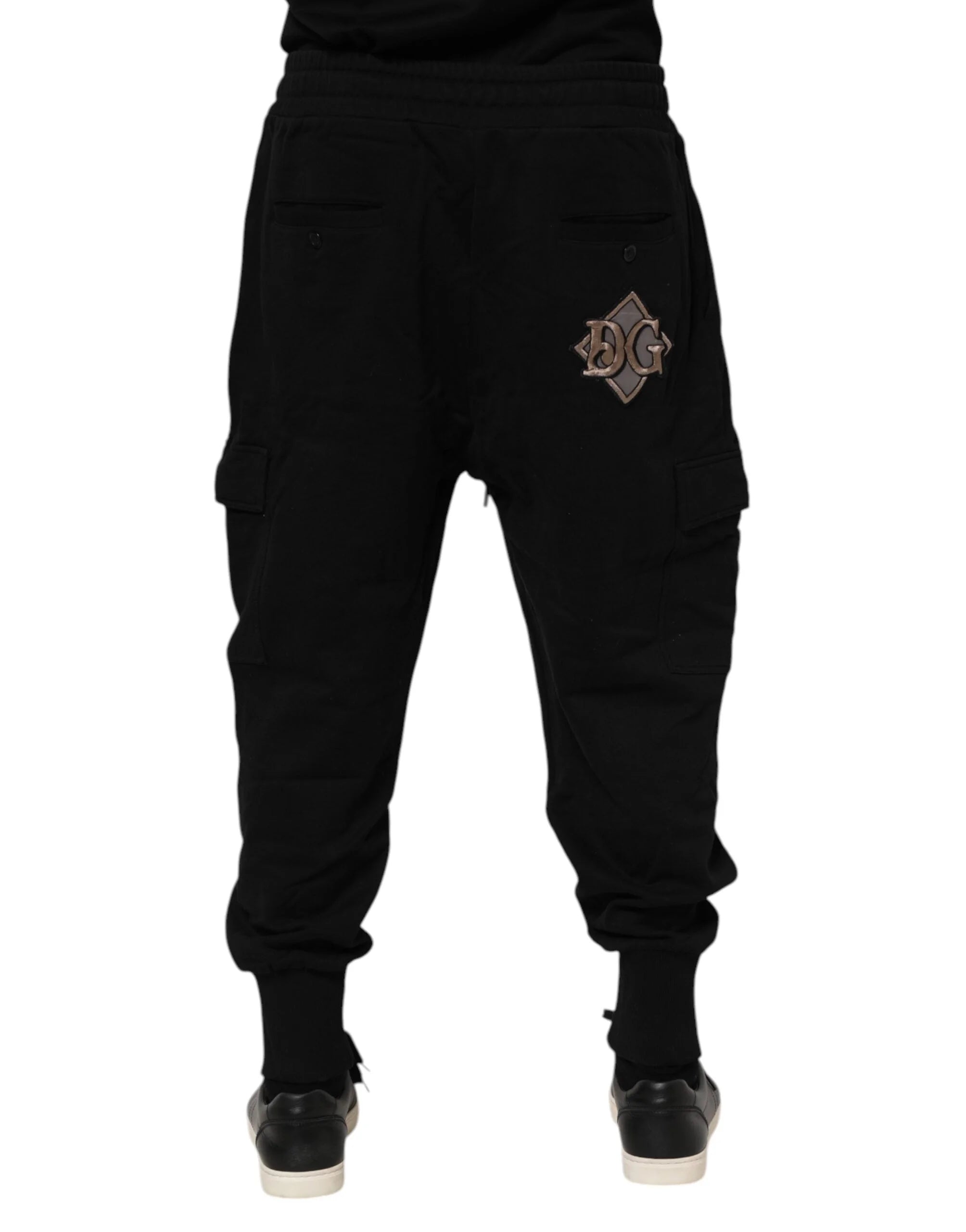 Dolce & Gabbana Black Cotton Logo Jogger Sweatpants Pants - IT56 | XXL