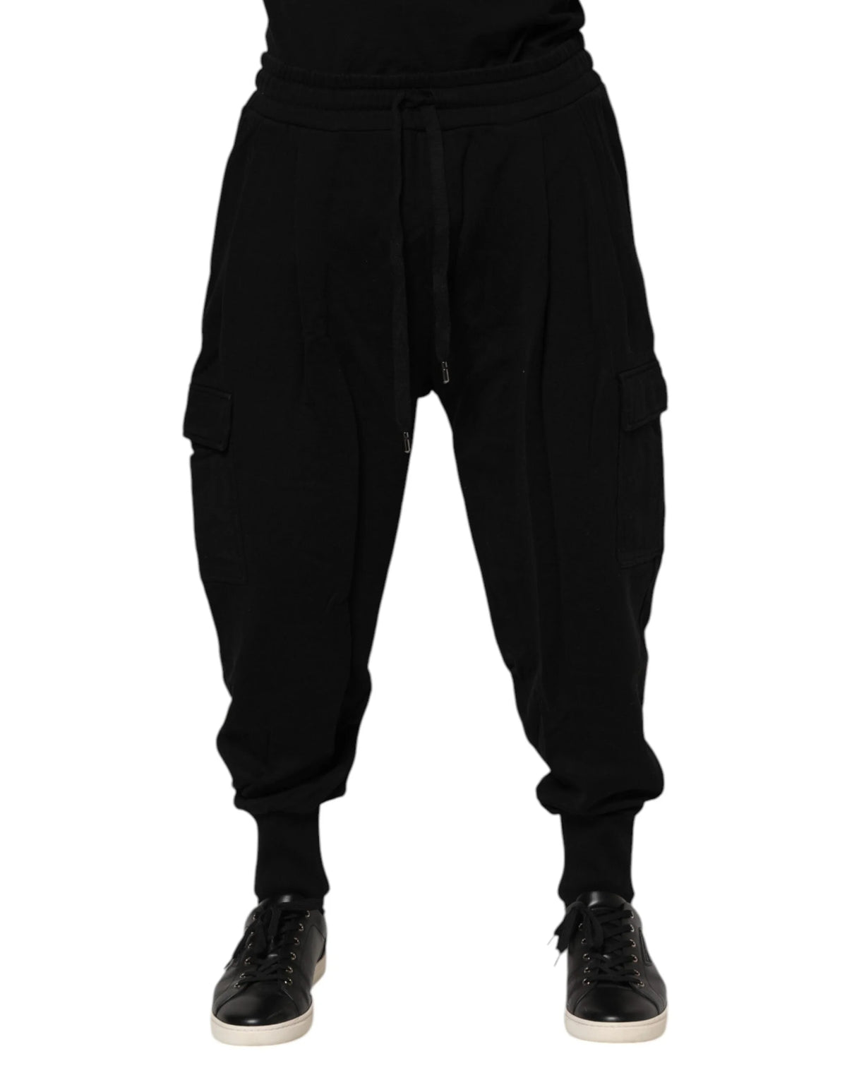 Dolce & Gabbana Black Cotton Logo Jogger Sweatpants Pants - IT56 | XXL