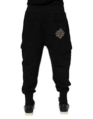 Dolce & Gabbana Black Cotton Logo Jogger Sweatpants Pants - IT56 | XXL - Joggers