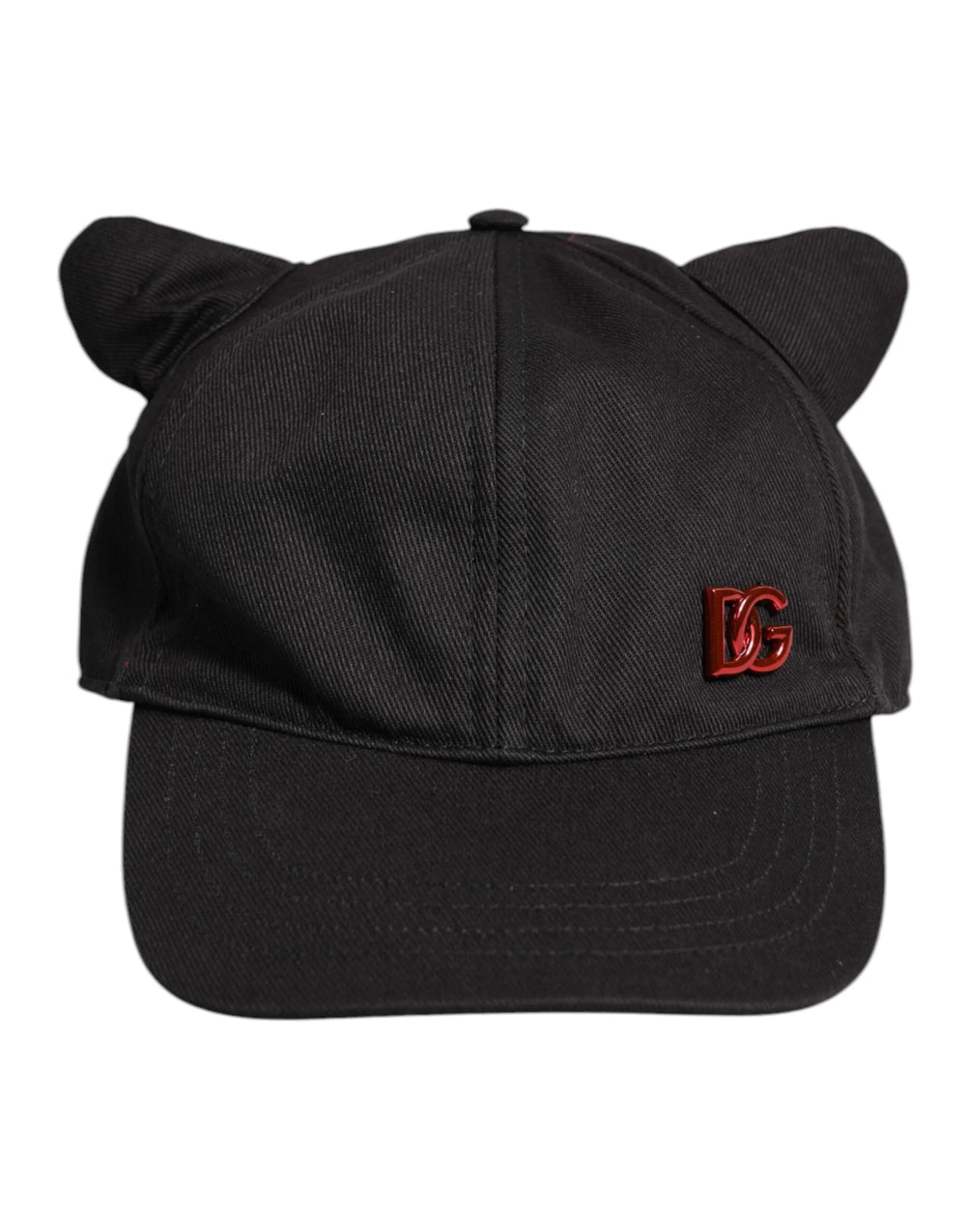 Dolce & Gabbana Black Cotton Logo Patch 6 Panels Baseball Cap Hat - 57 cm|S