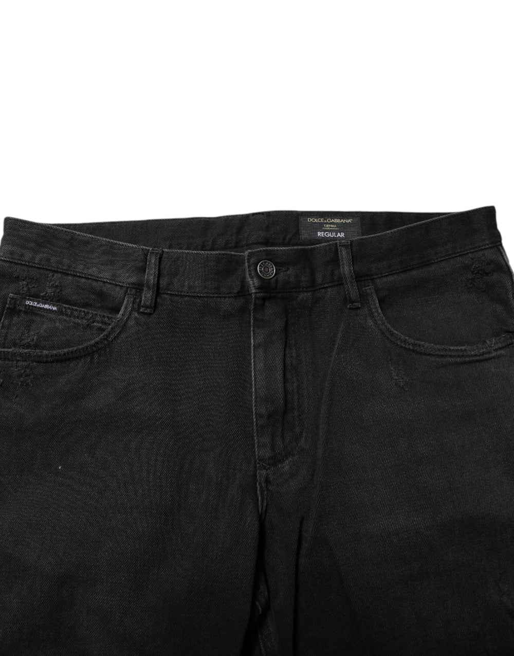 Dolce & Gabbana Black Cotton Logo Plaque Skinny Denim Jeans - IT52 | XL
