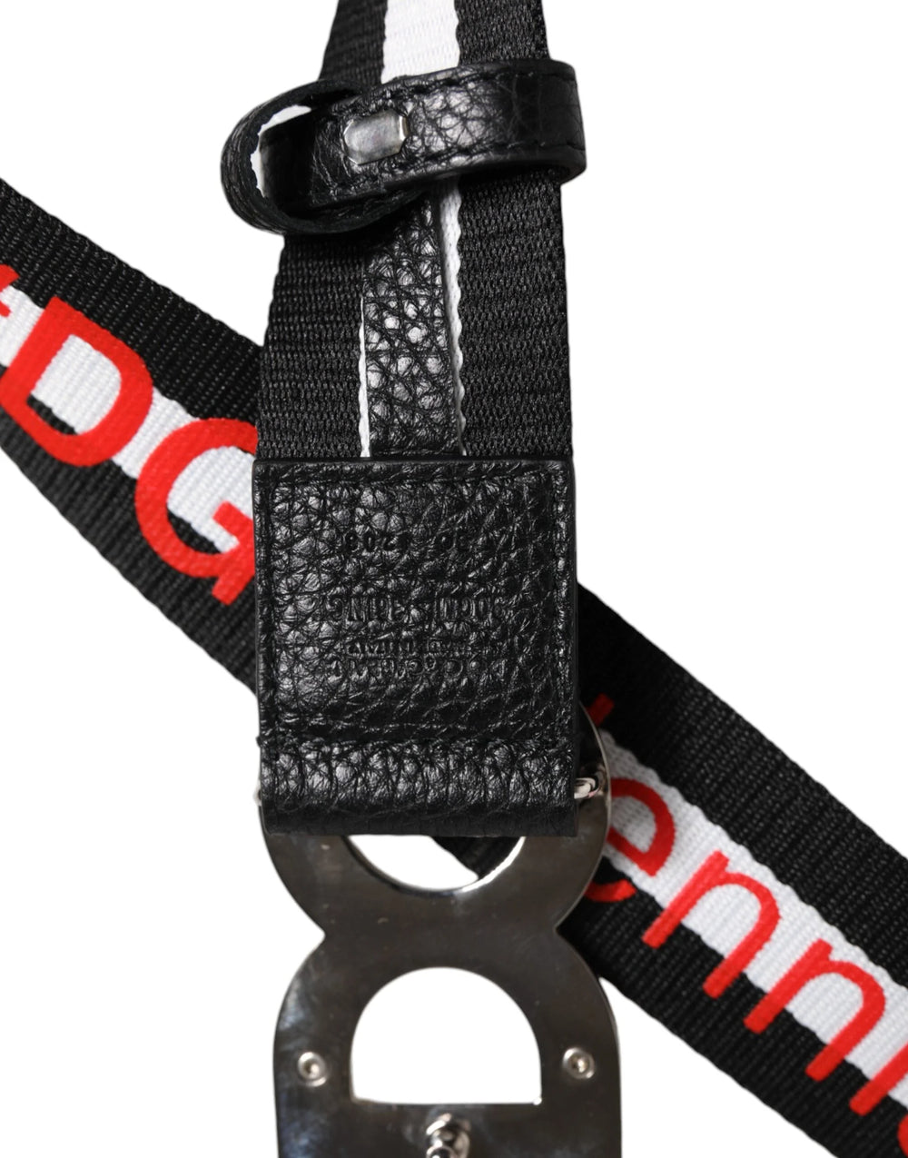 Dolce & Gabbana Black Cotton Logo Print DG Buckle Belt - 90 cm / 36 Inches - Belts