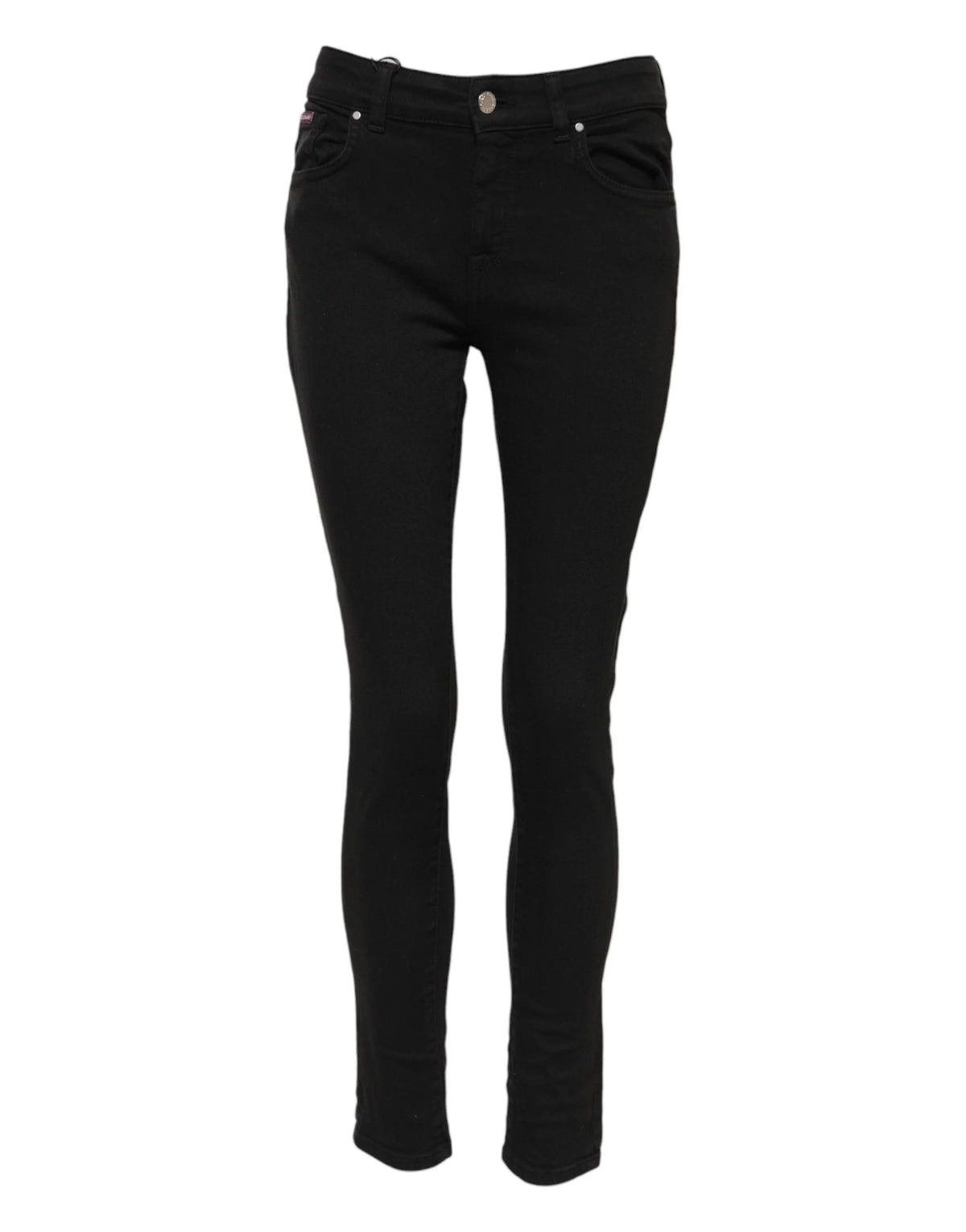 Dolce & Gabbana Black Cotton Logo Skinny Mid Waist Denim Jeans - IT38 | XS - Jeans