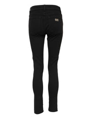 Dolce & Gabbana Black Cotton Logo Skinny Mid Waist Denim Jeans - IT38 | XS - Jeans