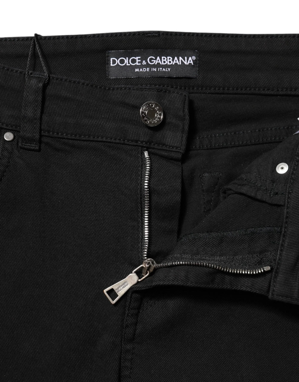 Dolce & Gabbana Black Cotton Logo Skinny Mid Waist Denim Jeans - IT40|S - Jeans