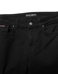 Dolce & Gabbana Black Cotton Logo Skinny Mid Waist Denim Jeans - IT40|S - Jeans