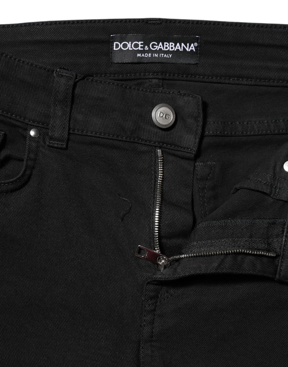 Dolce & Gabbana Black Cotton Logo Skinny MidWaist Denim Jeans - IT38 | XS - Jeans