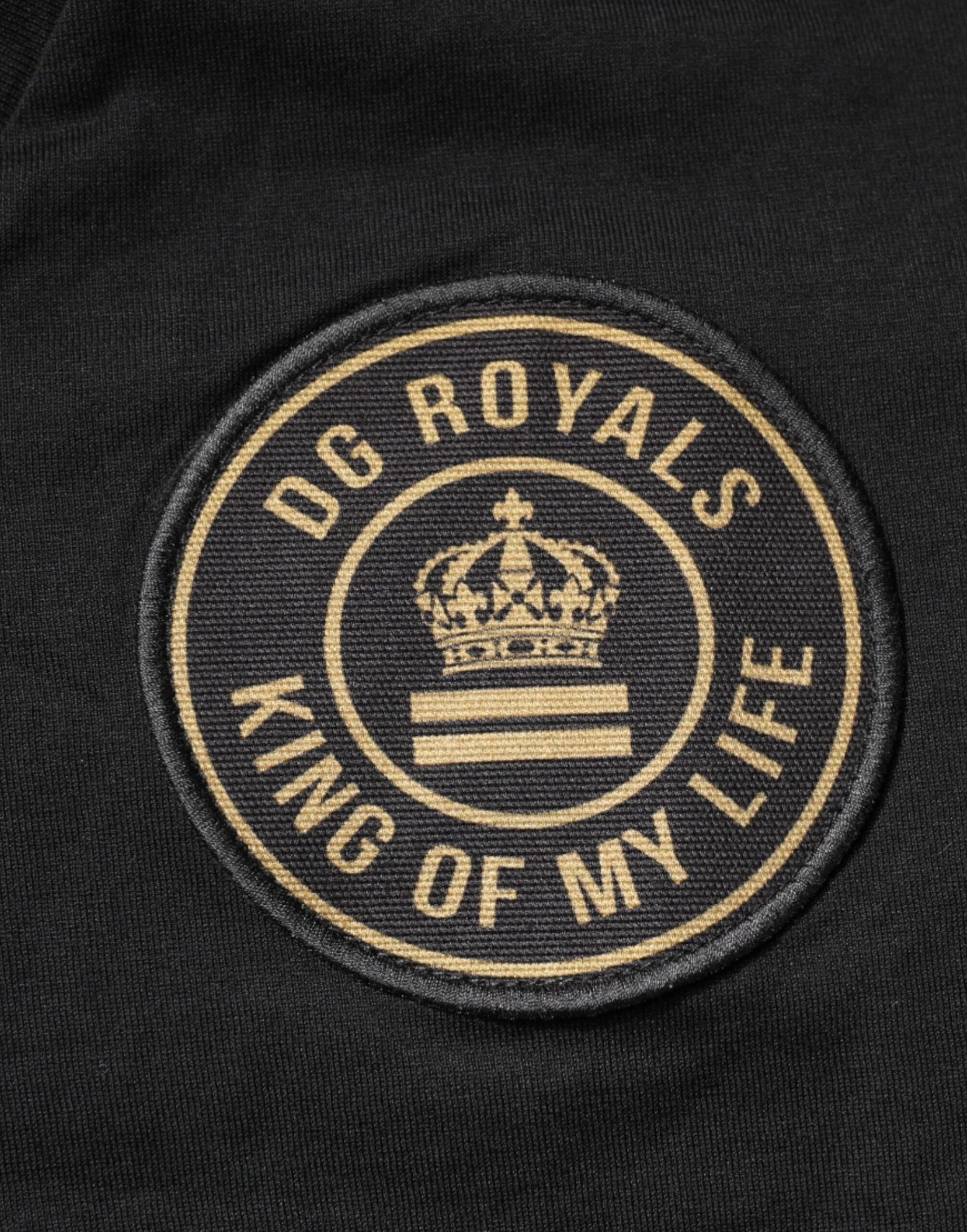 Dolce & Gabbana Black Cotton Logo Vneck Short Sleeve T-shirt - T-Shirts