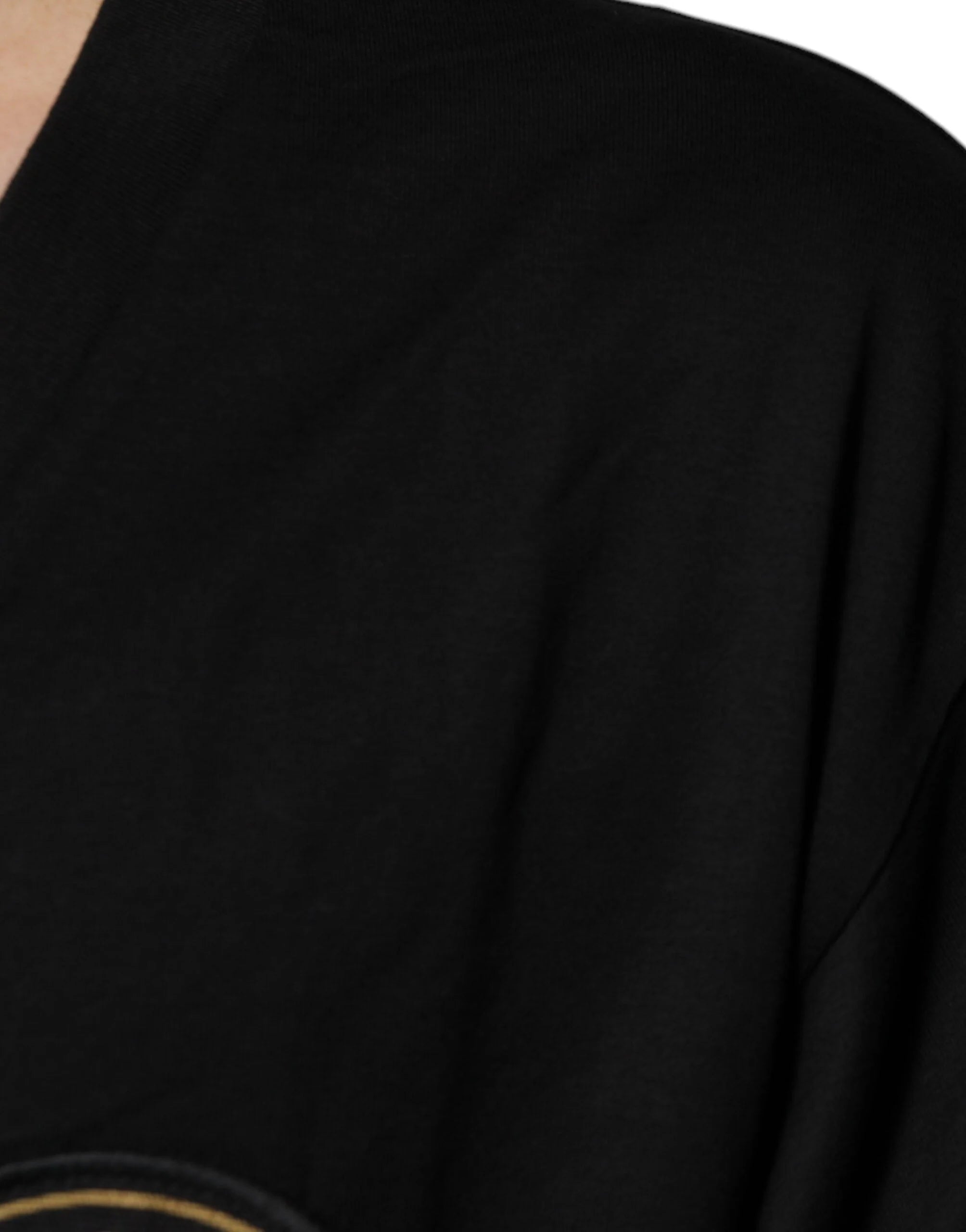 Dolce & Gabbana Black Cotton Logo Vneck Short Sleeve T-shirt - T-Shirts