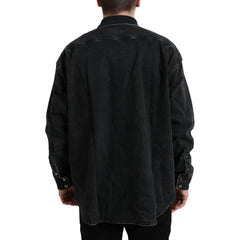 Dolce & Gabbana Black Cotton Long Sleeve Denim Casual Shirt - IT40 | M - Shirts
