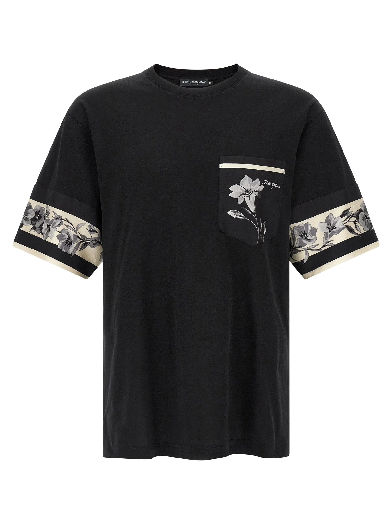 Dolce & Gabbana Black Cotton Long Sleeve T-Shirt
