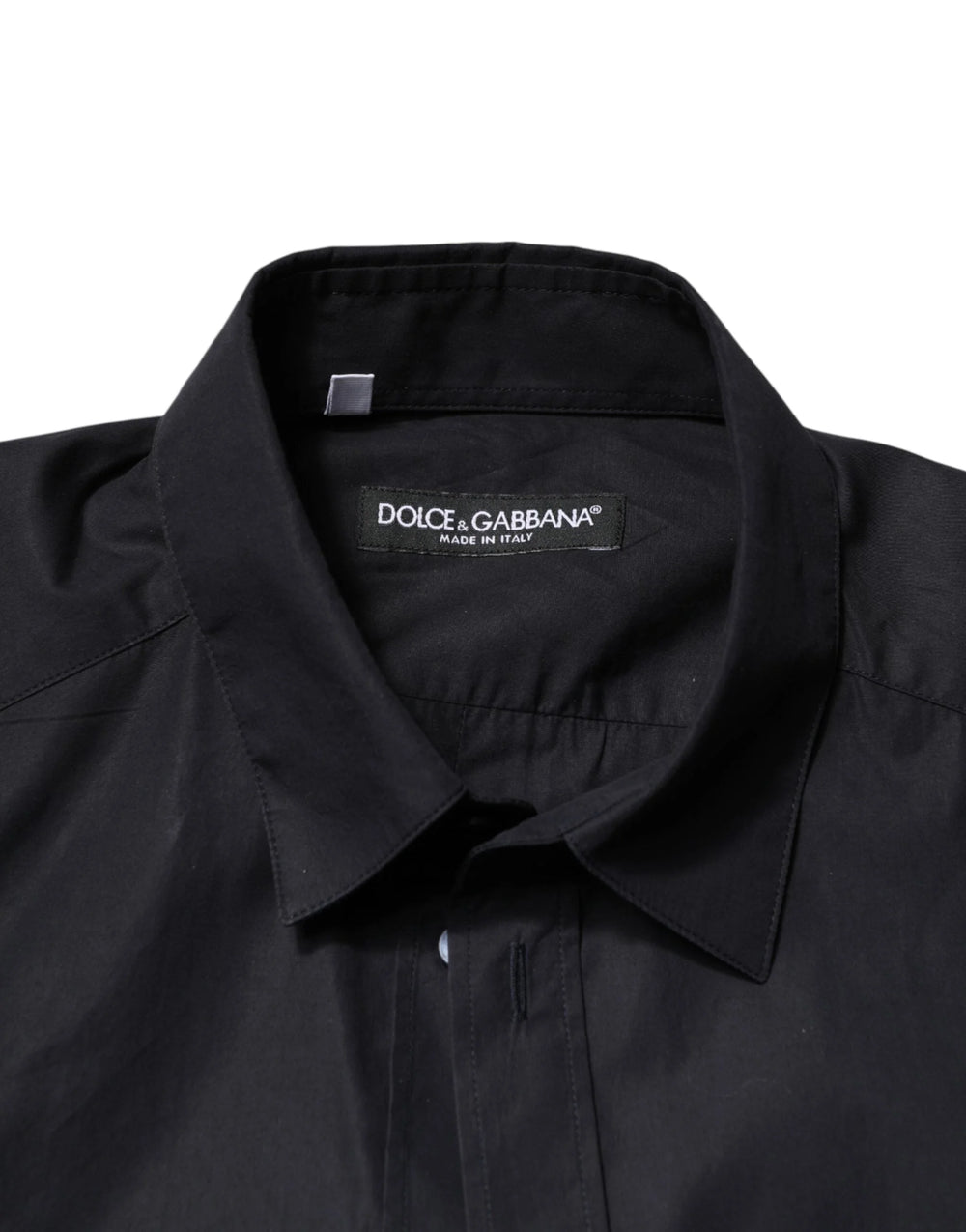 Dolce & Gabbana Black Cotton Long Sleeves Dress Formal Shirt - IT38 | XS