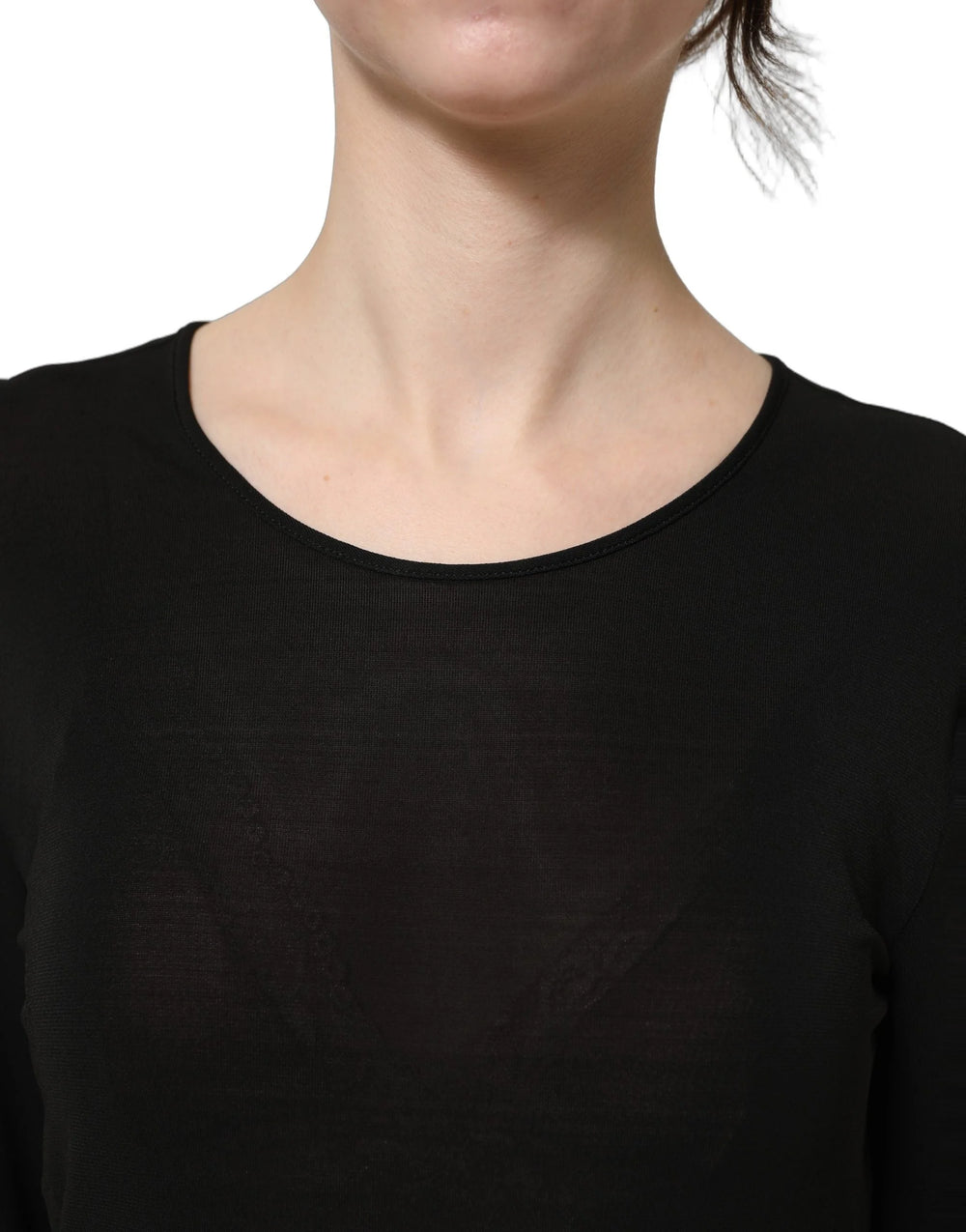 Dolce & Gabbana Black Cotton Long Sleeves Sheath Maxi Dress - IT40|S