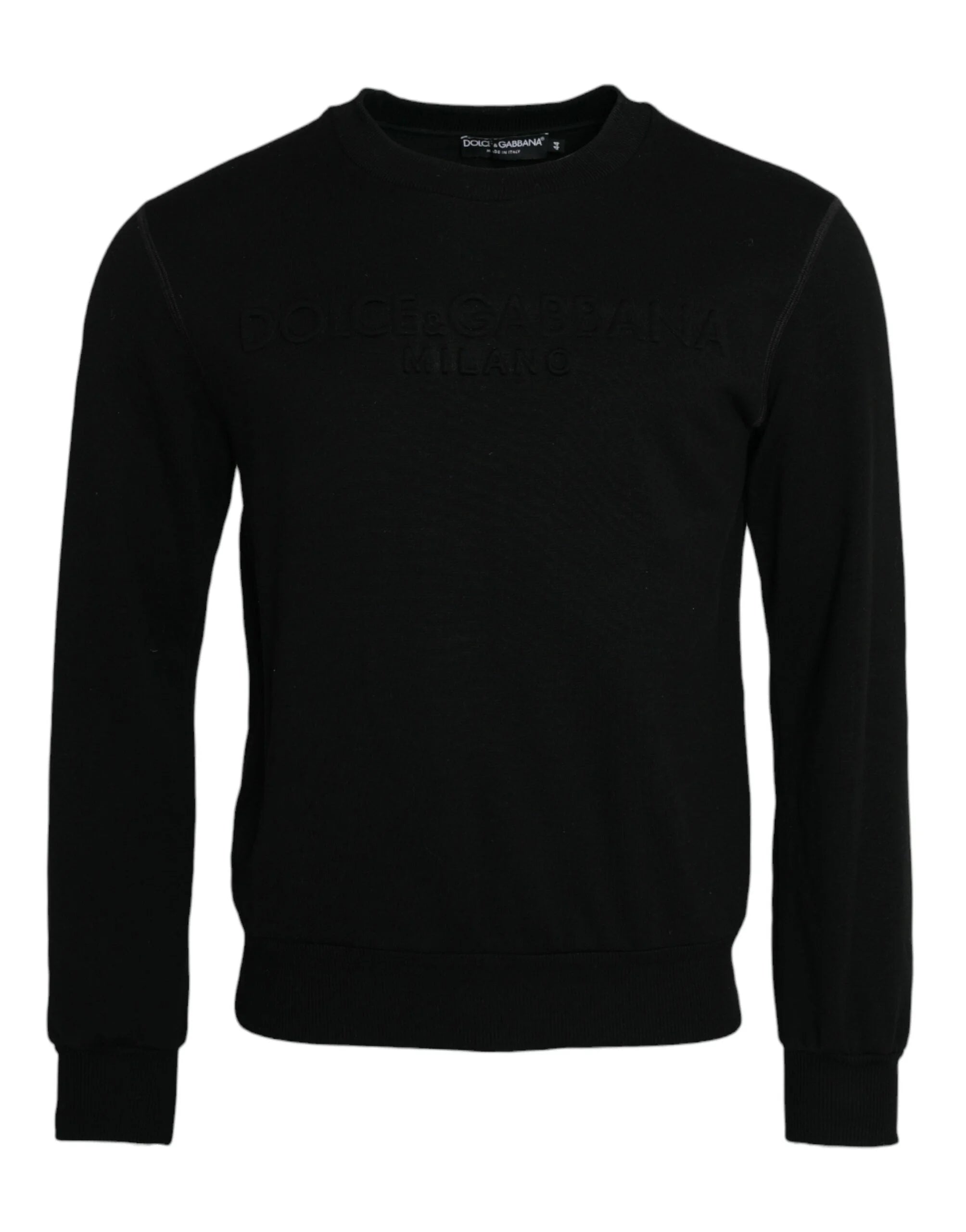Dolce & Gabbana Black Cotton Long Sleeves Sweatshirt Sweater - IT44 | XS - Sweatshirts
