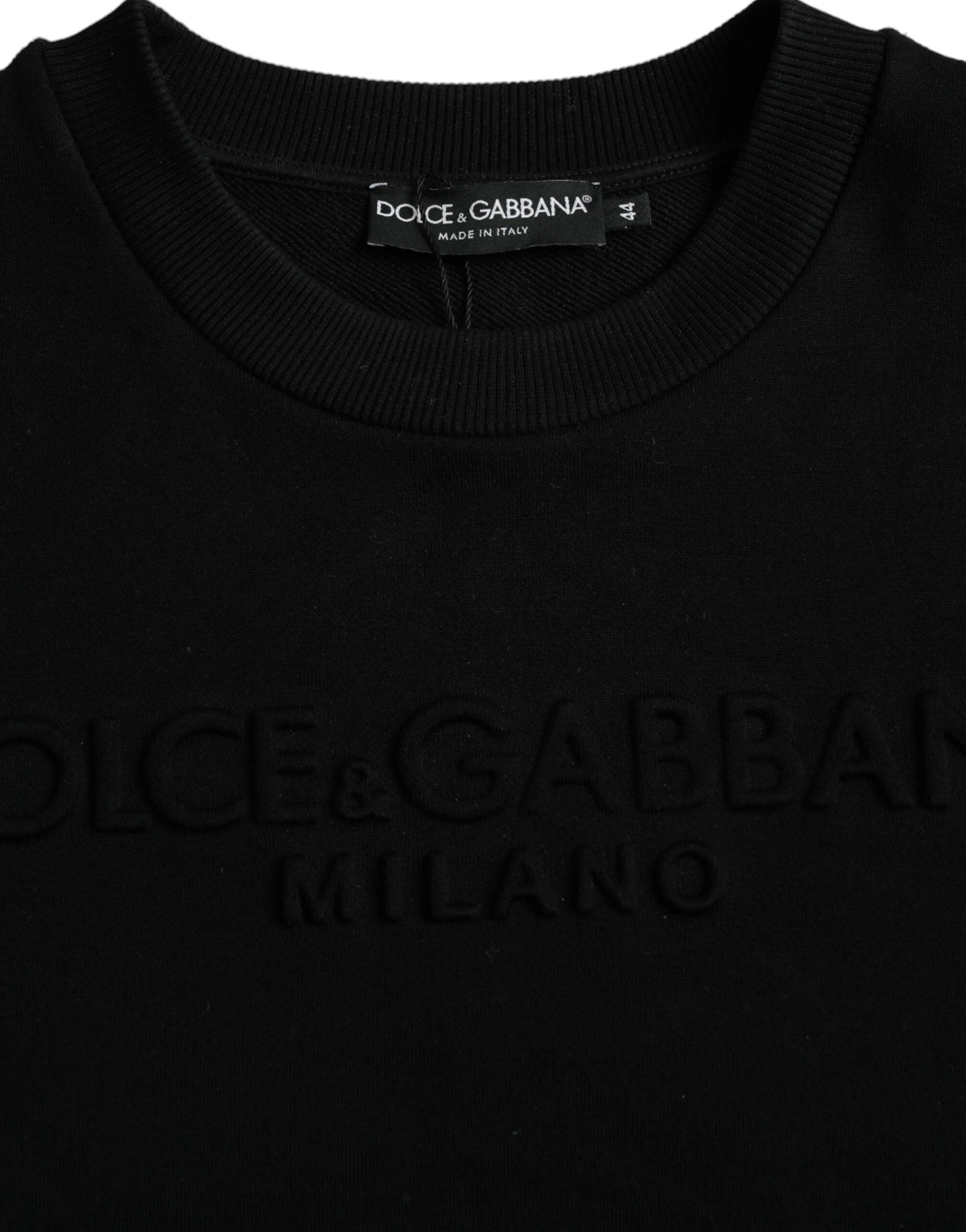 Dolce & Gabbana Black Cotton Long Sleeves Sweatshirt Sweater - IT44 | XS - Sweatshirts