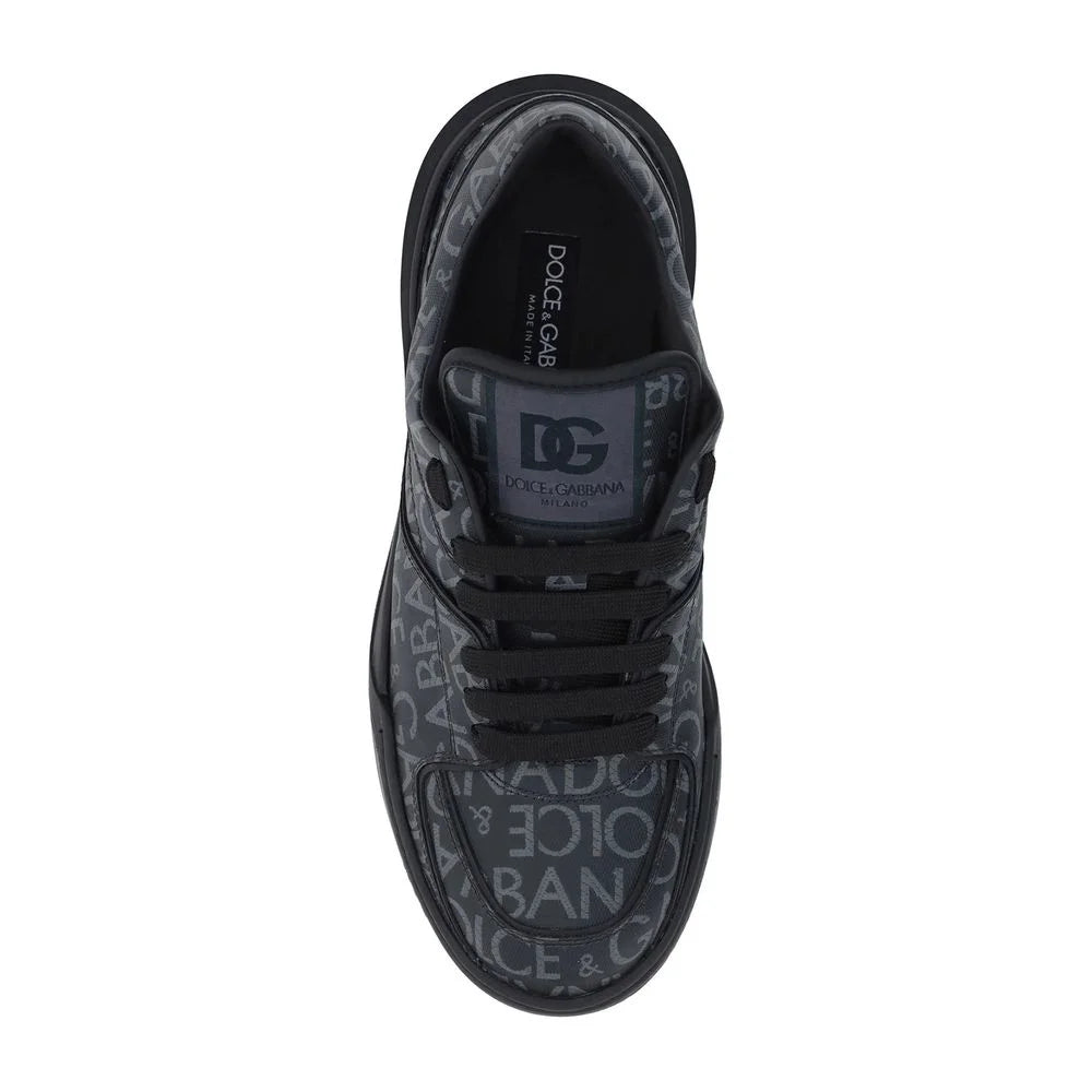 Dolce & Gabbana Black Cotton Low Top Sneakers
