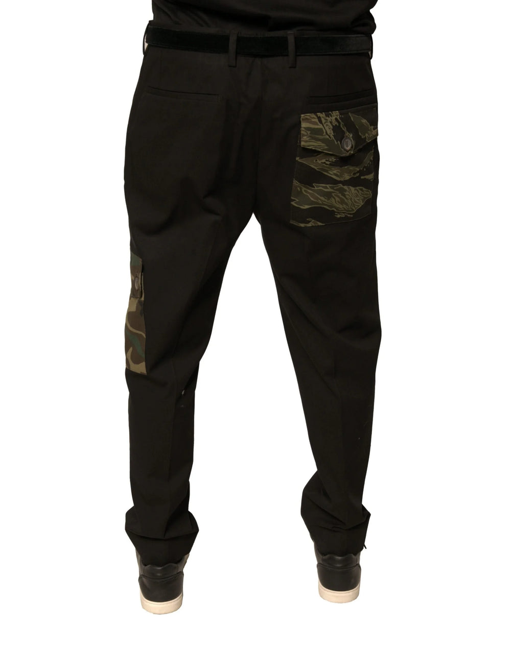 Dolce & Gabbana Black Cotton Men Cargo Casual Pants - Cargo Pants