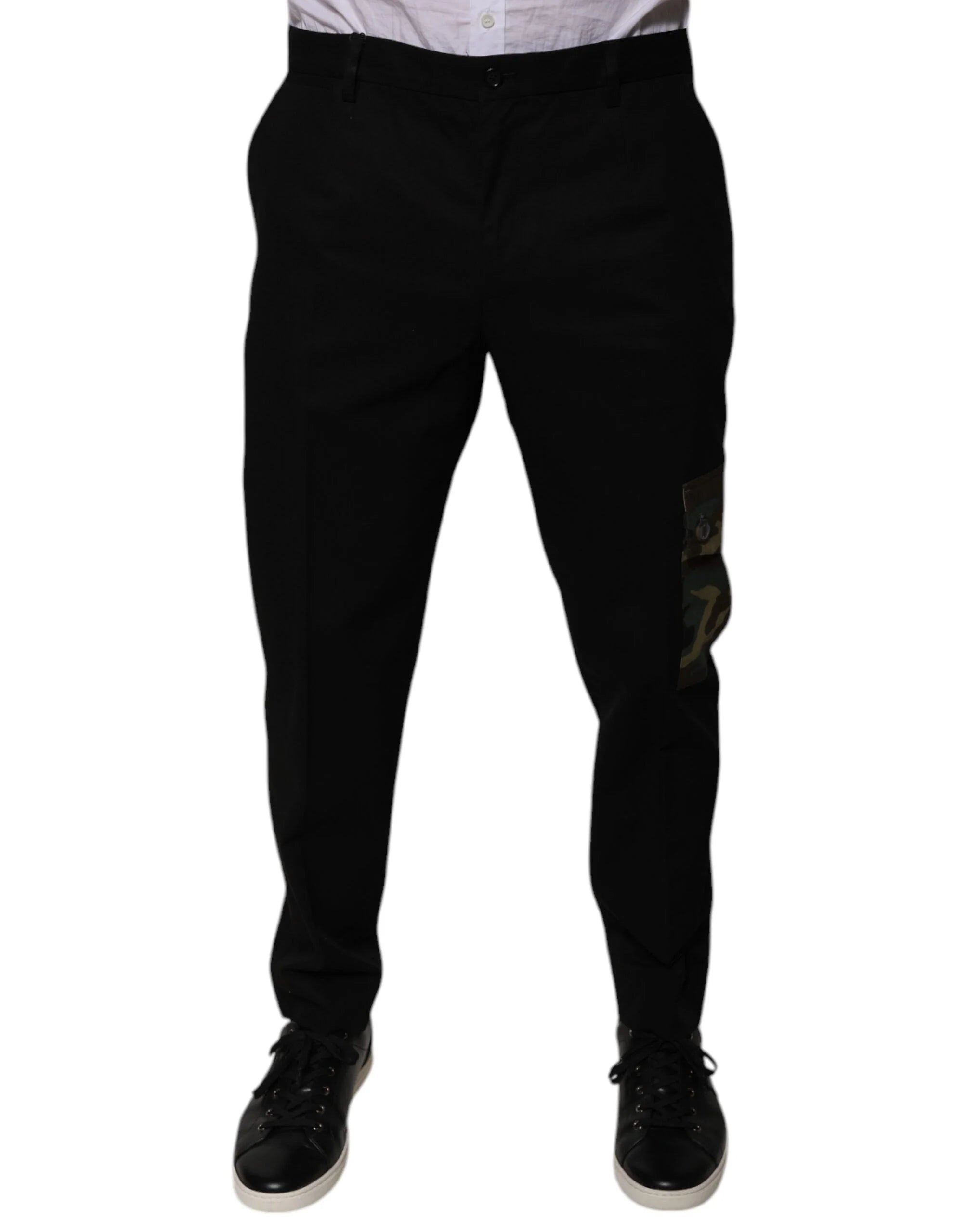 Dolce & Gabbana Black Cotton Men Cargo Casual Pants - Cargo Pants