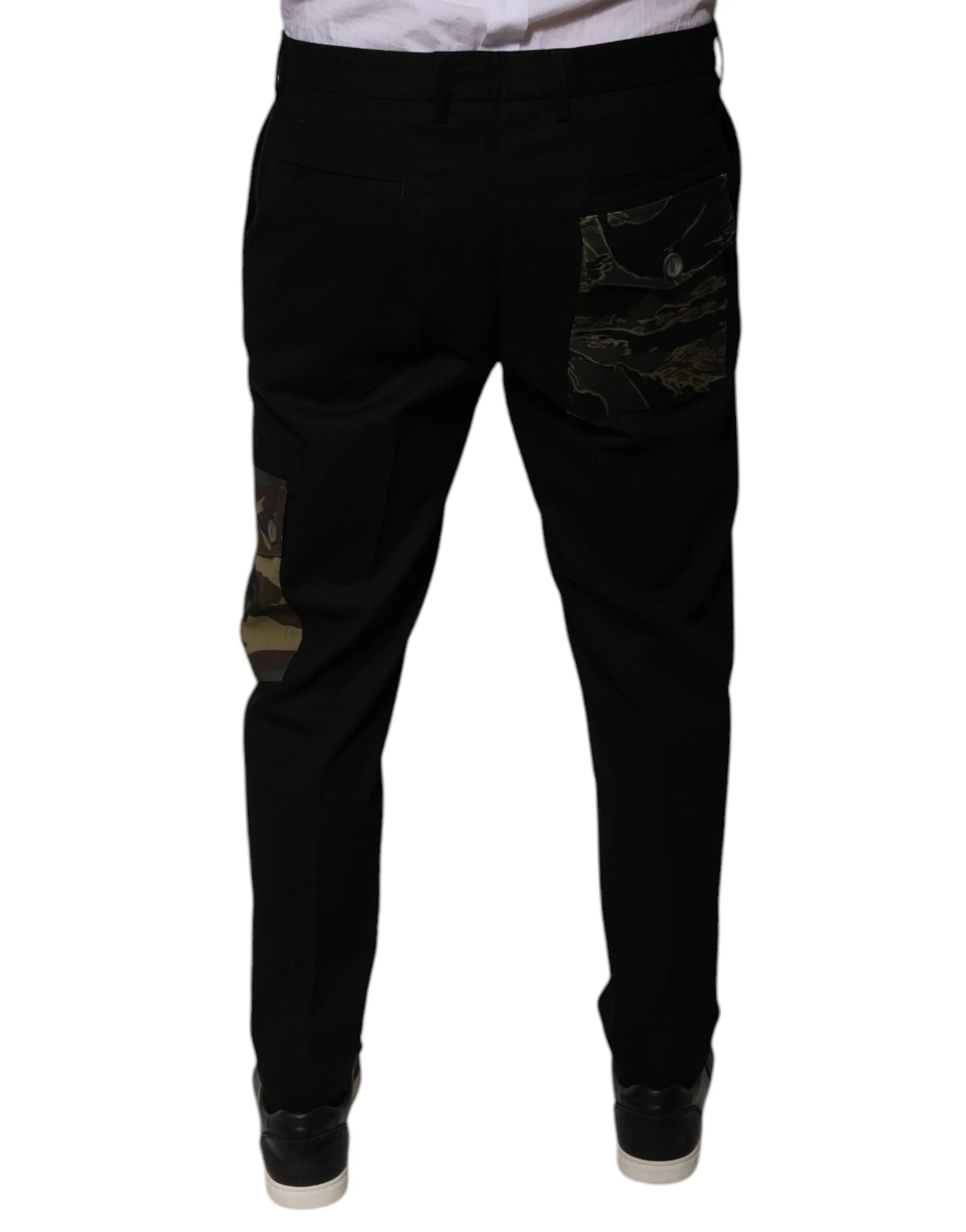 Dolce & Gabbana Black Cotton Men Cargo Casual Pants - Cargo Pants
