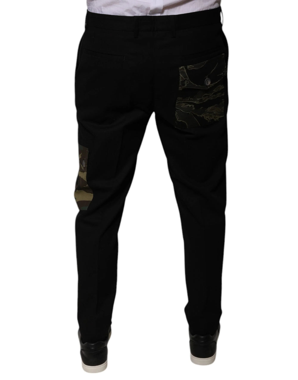 Dolce & Gabbana Black Cotton Men Cargo Casual Pants - Cargo Pants
