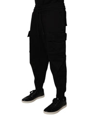 Dolce & Gabbana Black Cotton Men Cargo Jogger Sweatpants Pants - Joggers