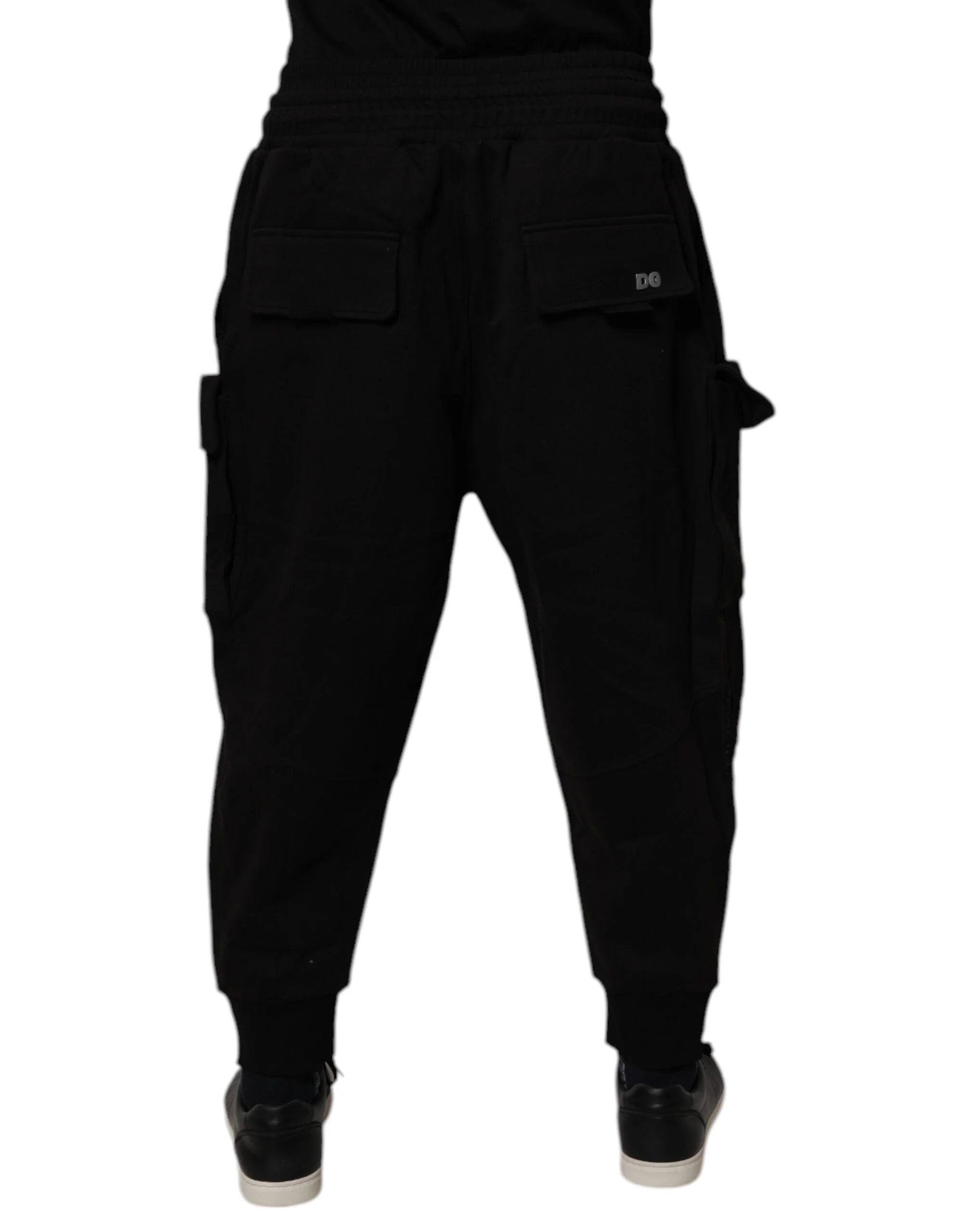 Dolce & Gabbana Black Cotton Men Cargo Jogger Sweatpants Pants - Joggers